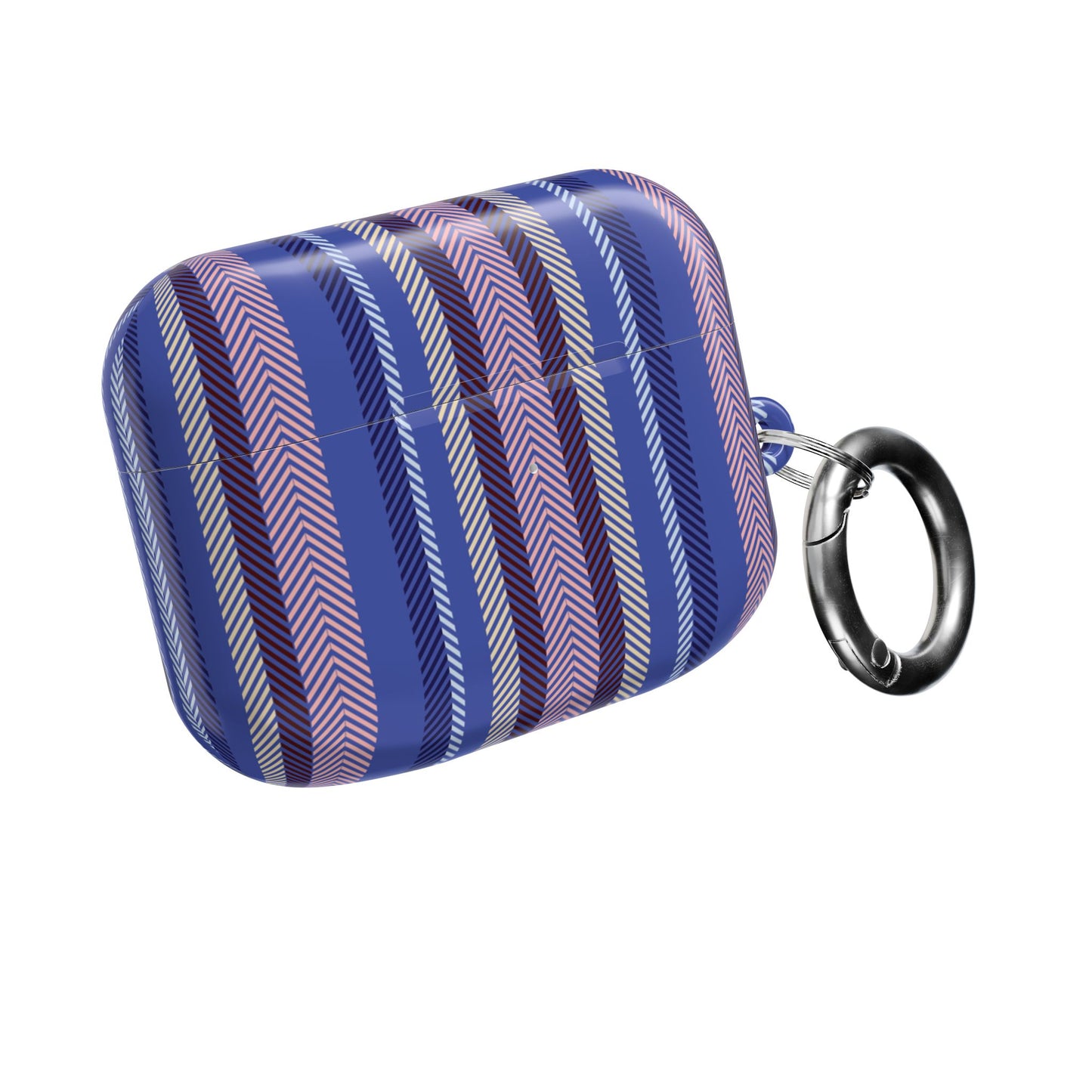 Striped Violet AirPod Case — Purple Blue Chevron Pattern AirPods Cover