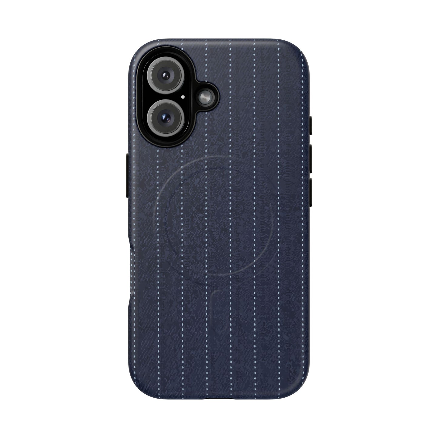 MagSafe Tough Phone Case — Navy Pinstripe Magnetic Protective Cover