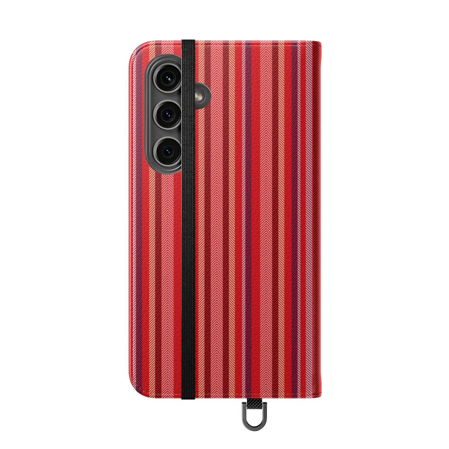 Red Stripe Flip Phone Case – Protective Wallet Folio with Card Slots