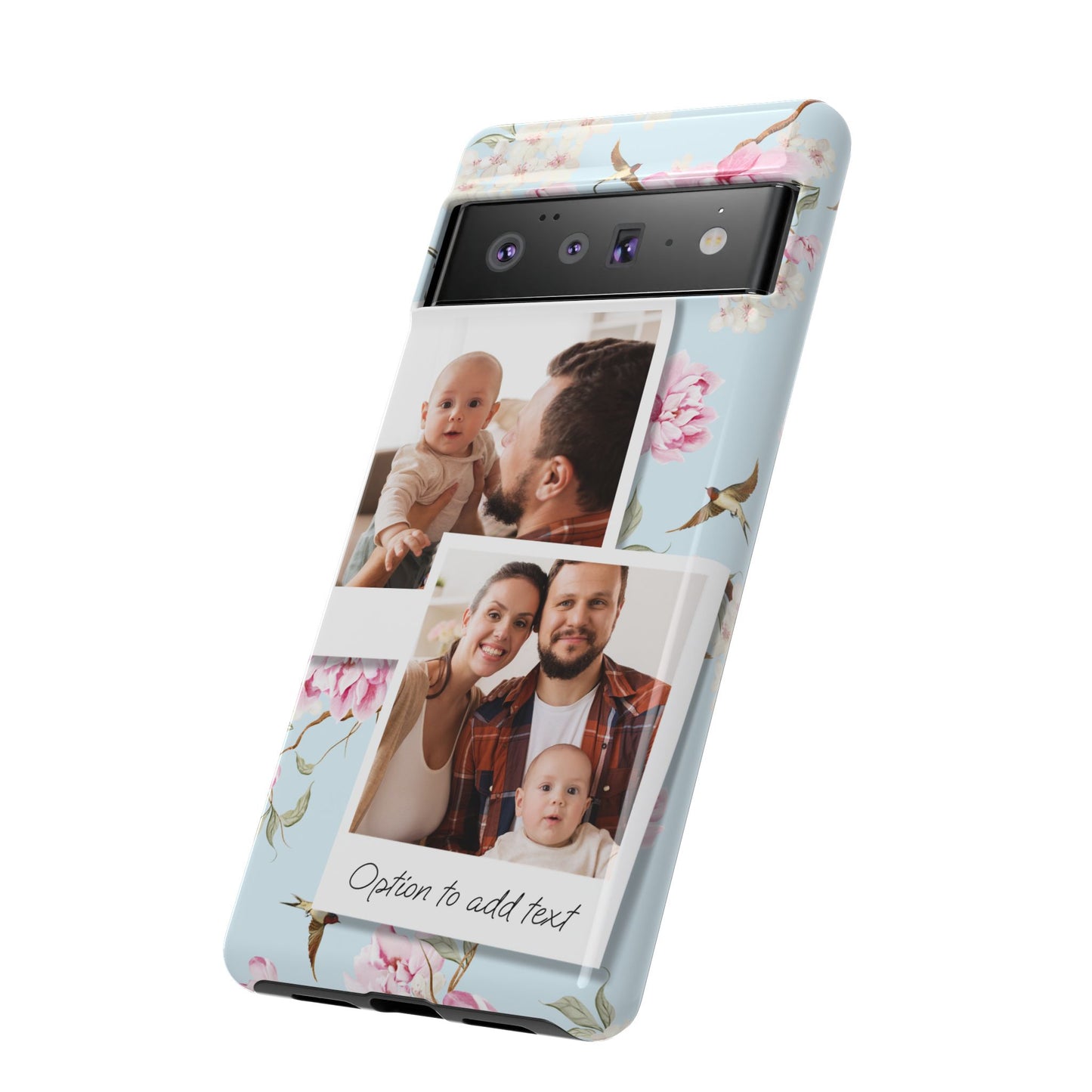 Two image Personalised Floral Photo Collage Tough Case — Personalised Family Phone Case