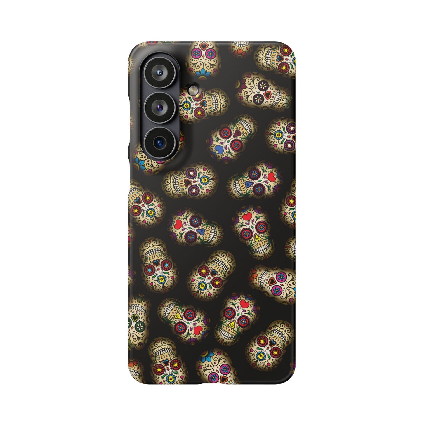 Sugar Skull — Day of the Dead Floral Slim Case for Apple iPhone, Samsung Galaxy and Google Pixel.