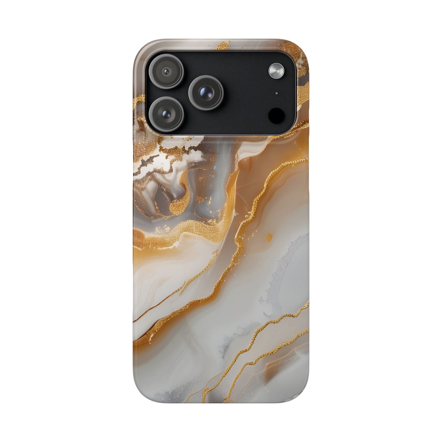Gold Agate Phone Case – Marble Geode Snap Case