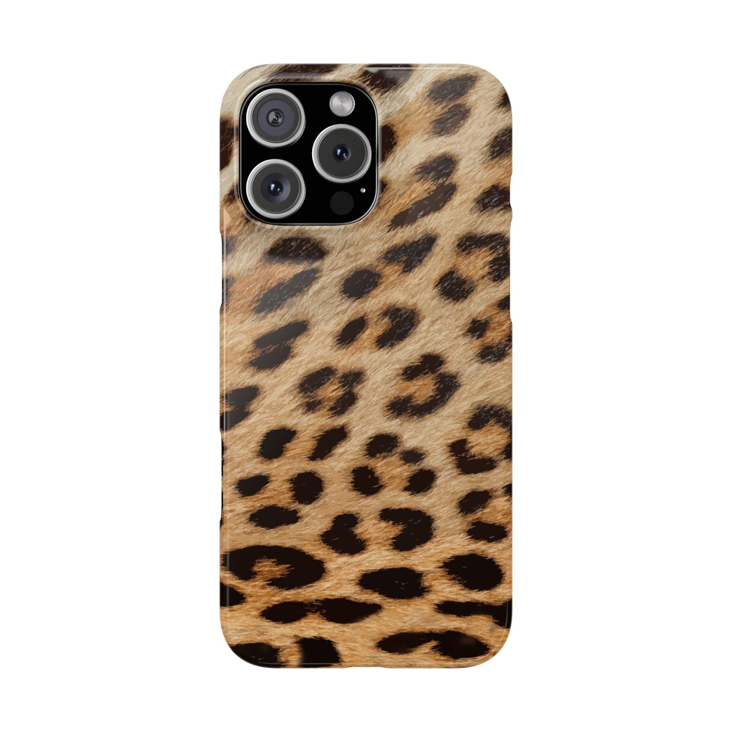 Leopard Print Slim Phone Case for Apple iPhone, Samsung Galaxy and Google Pixel.