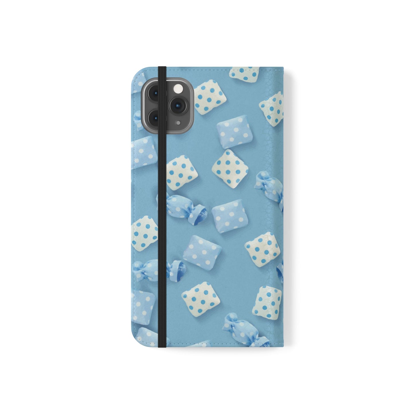 Pastel Blue Fabric Candy Flip Phone Case — Candy Wallet Cover