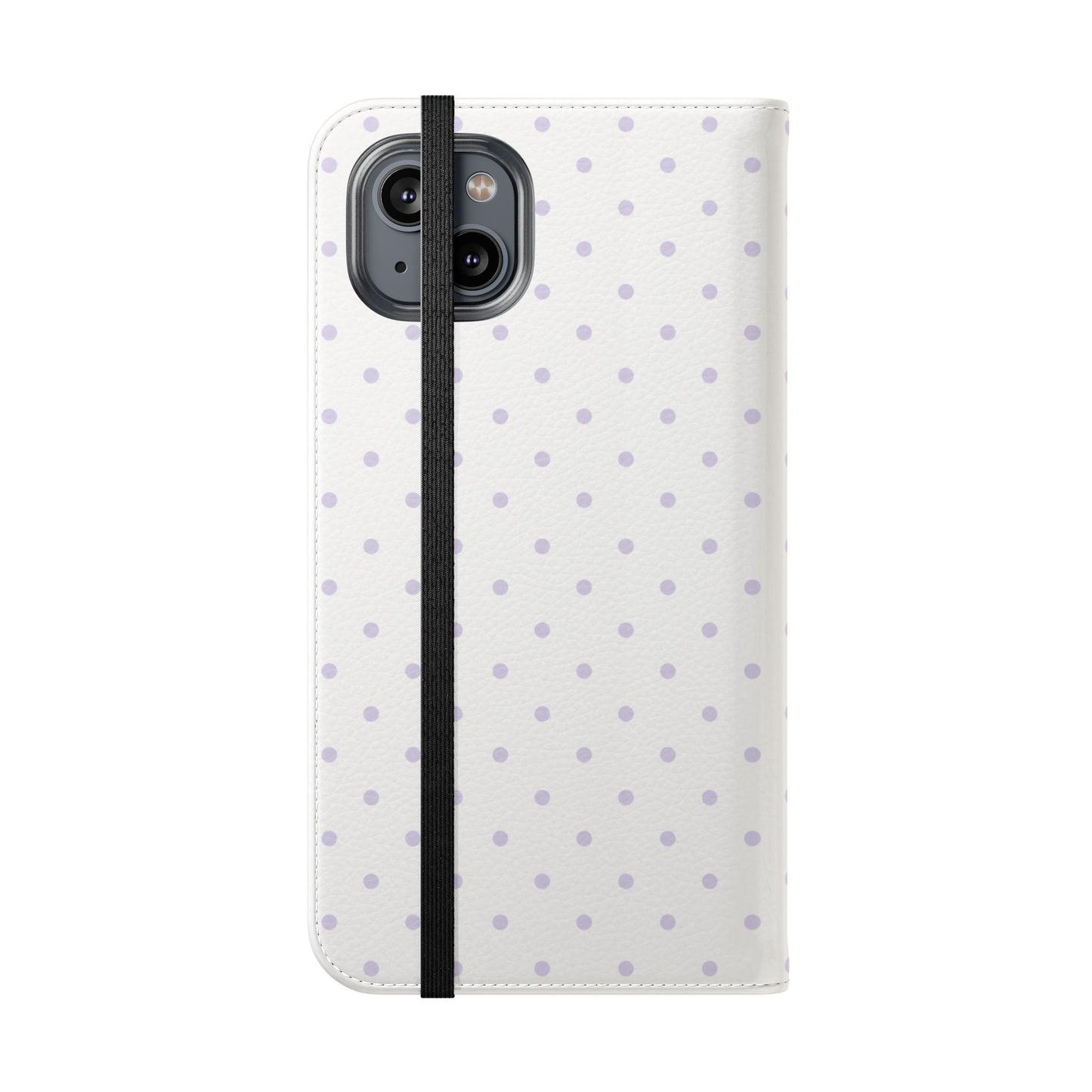 Polka Dot Flip Phone Case — White and Violet Polka Dot Wallet Cover