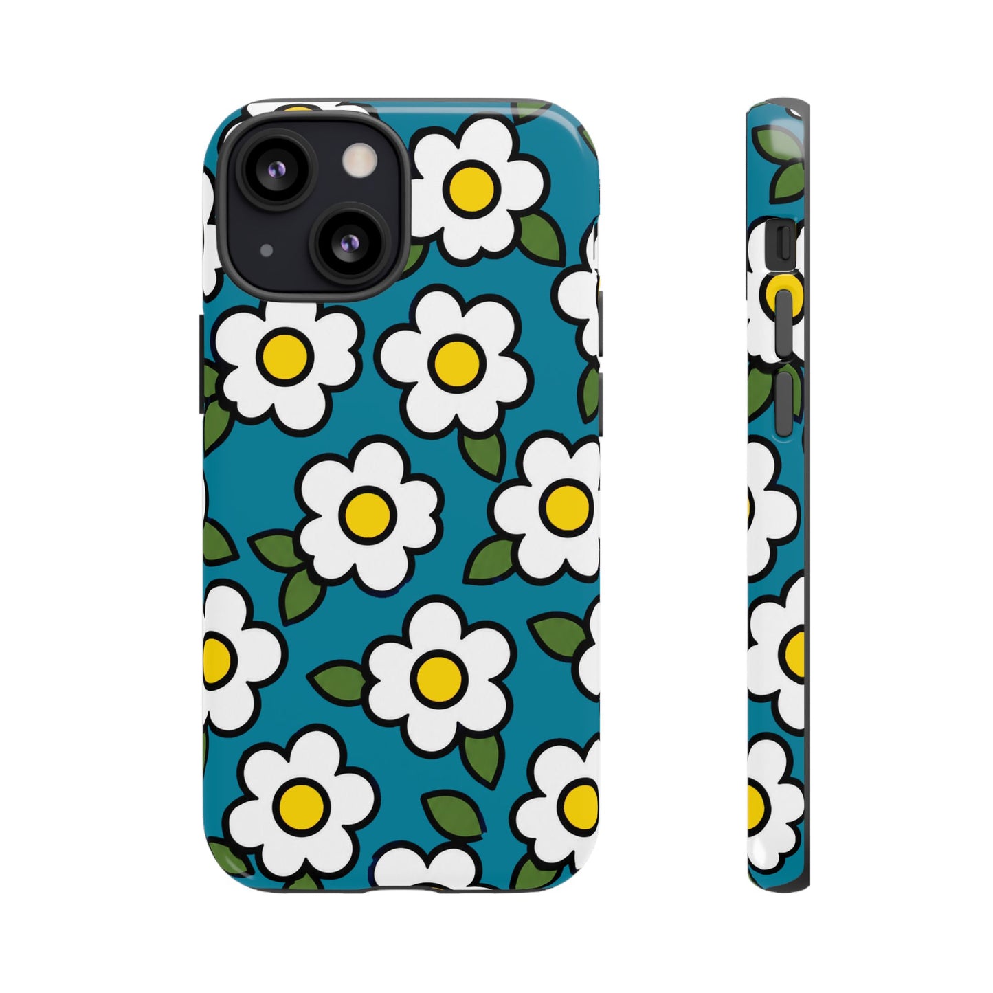 Blue Daisy Tough Phone Case — Floral Protective iPhone Cover
