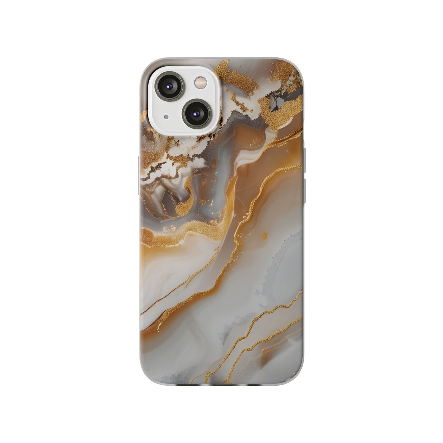 Gold Marble Flexi Phone Case for Apple iPhone and Samsung Galaxy.