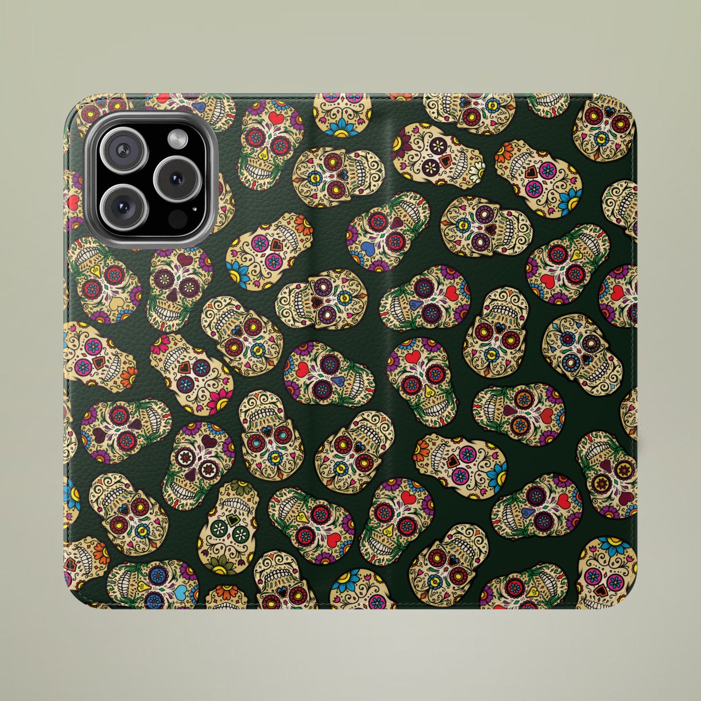 Sugar Skulls Flip Phone Case — Flip Wallet Cover