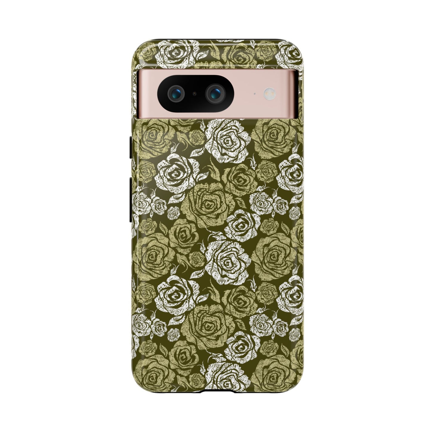 Floral Olive Rose Pattern Tough Phone Case