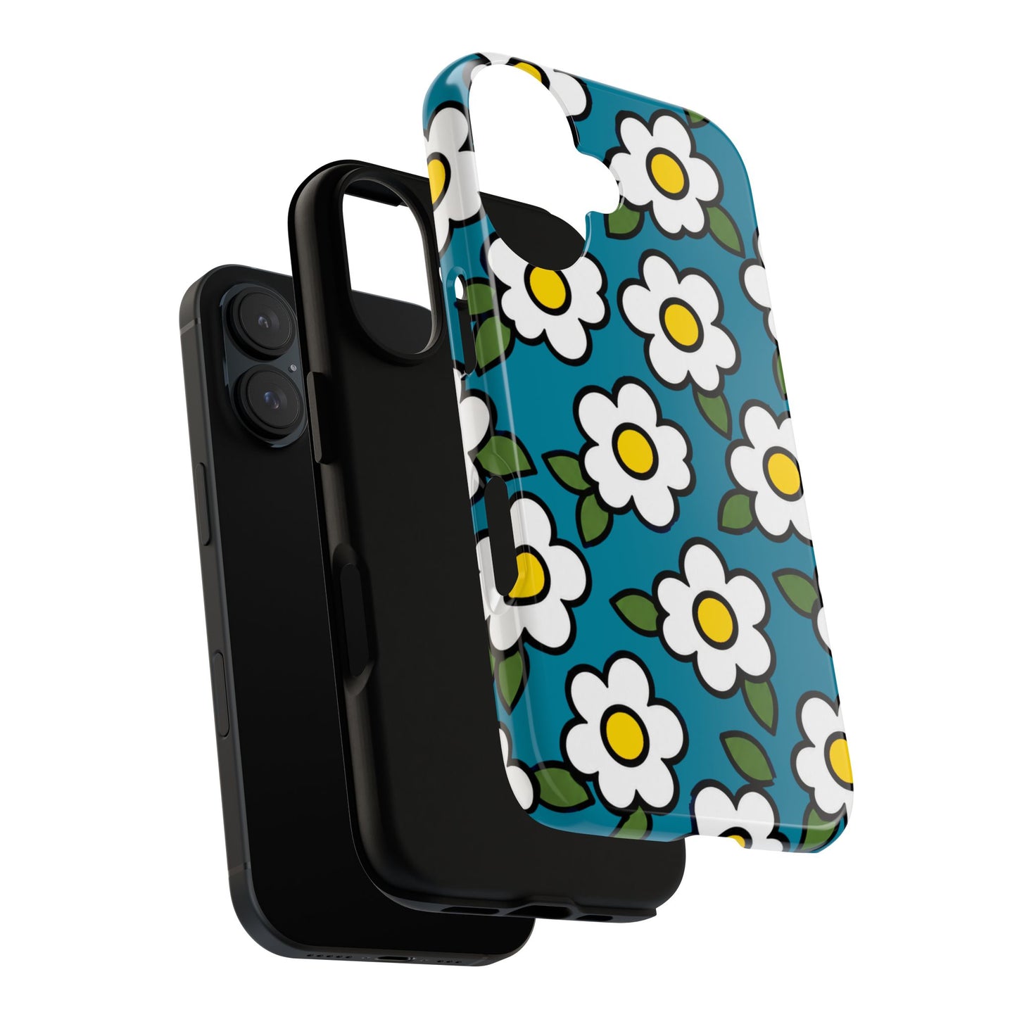 Blue Daisy Tough Phone Case — Floral Protective iPhone Cover