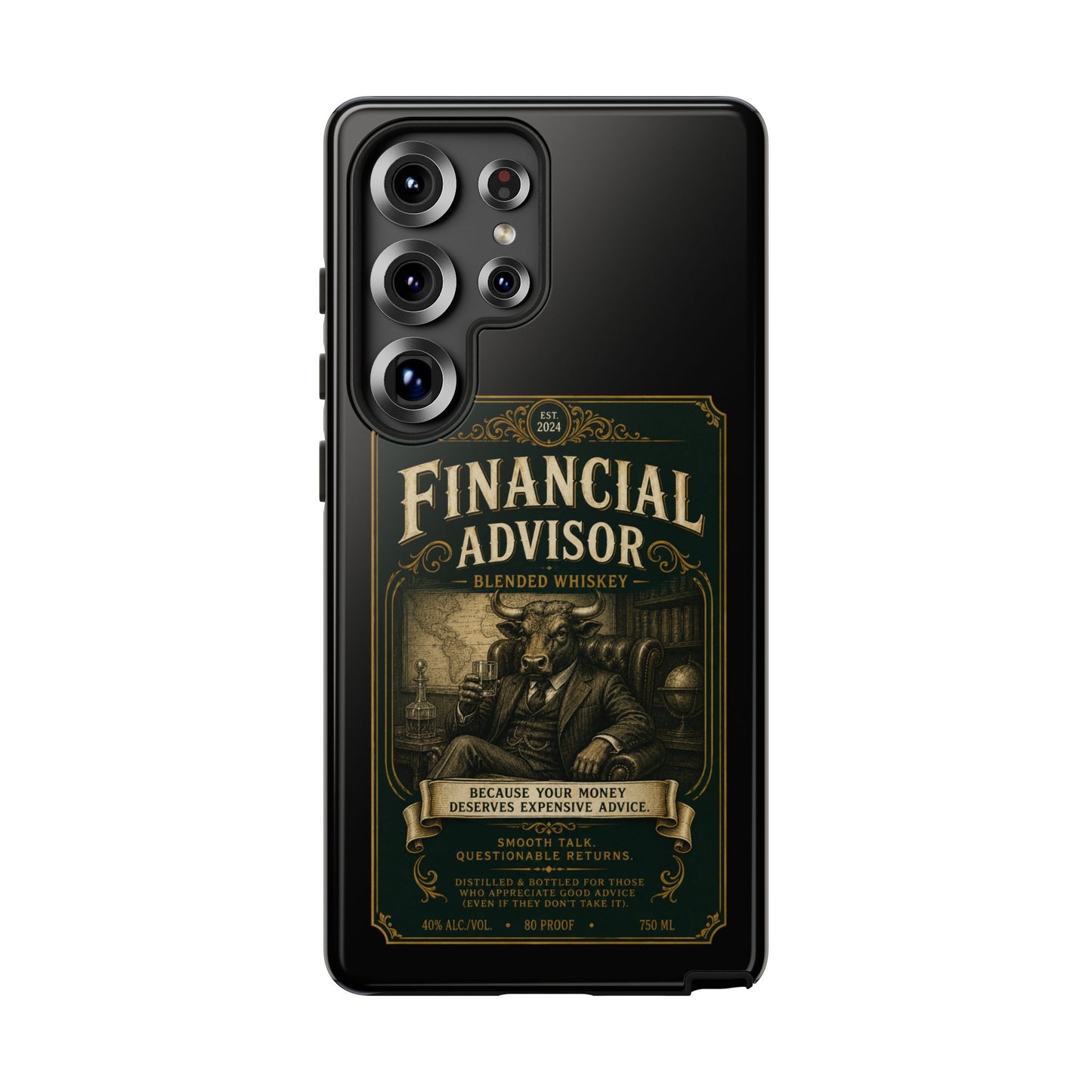 Financial Advisor Phone Case — Vintage Whiskey Label Design