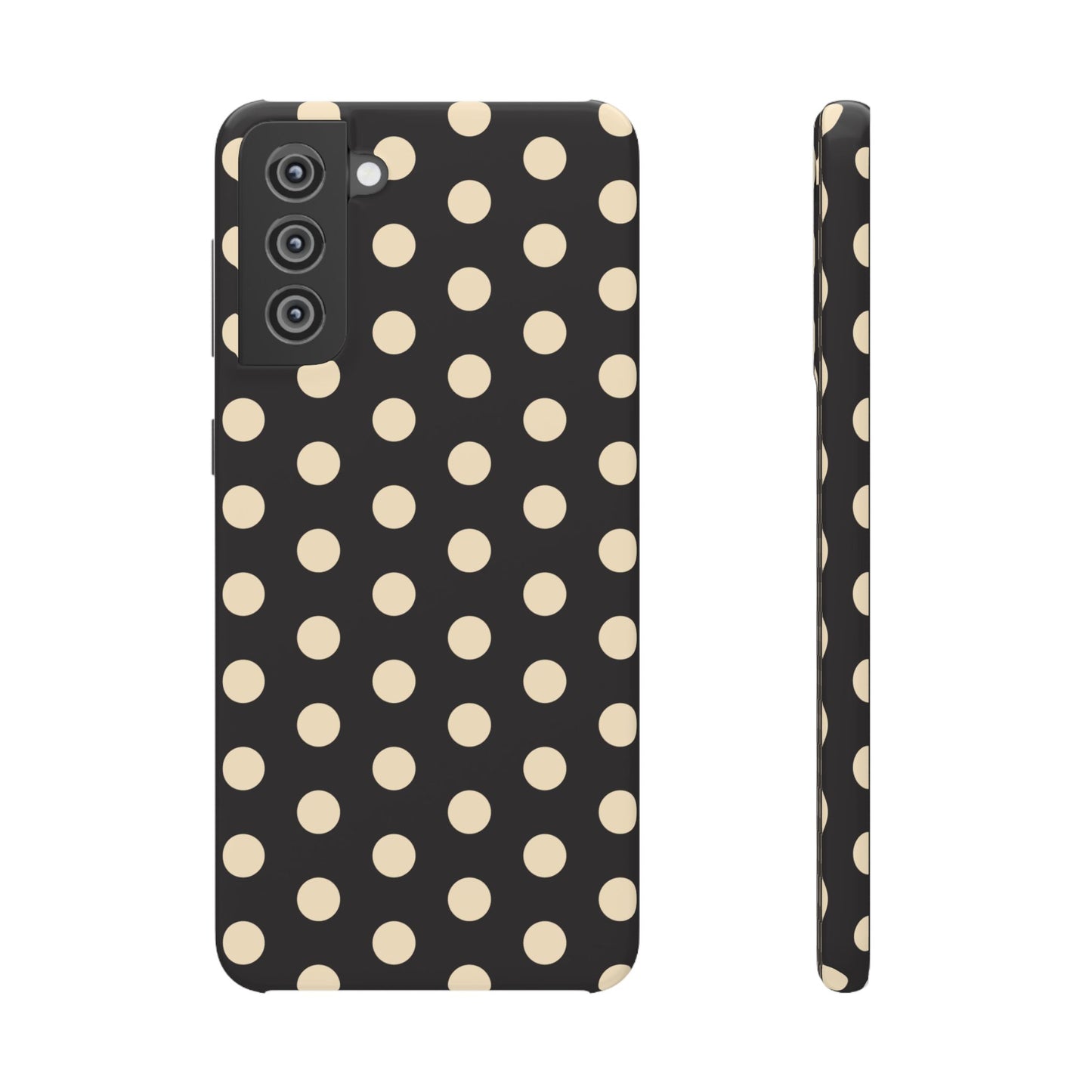 Polka Dot Snap Phone Case — Classic Black & Cream Retro Dots