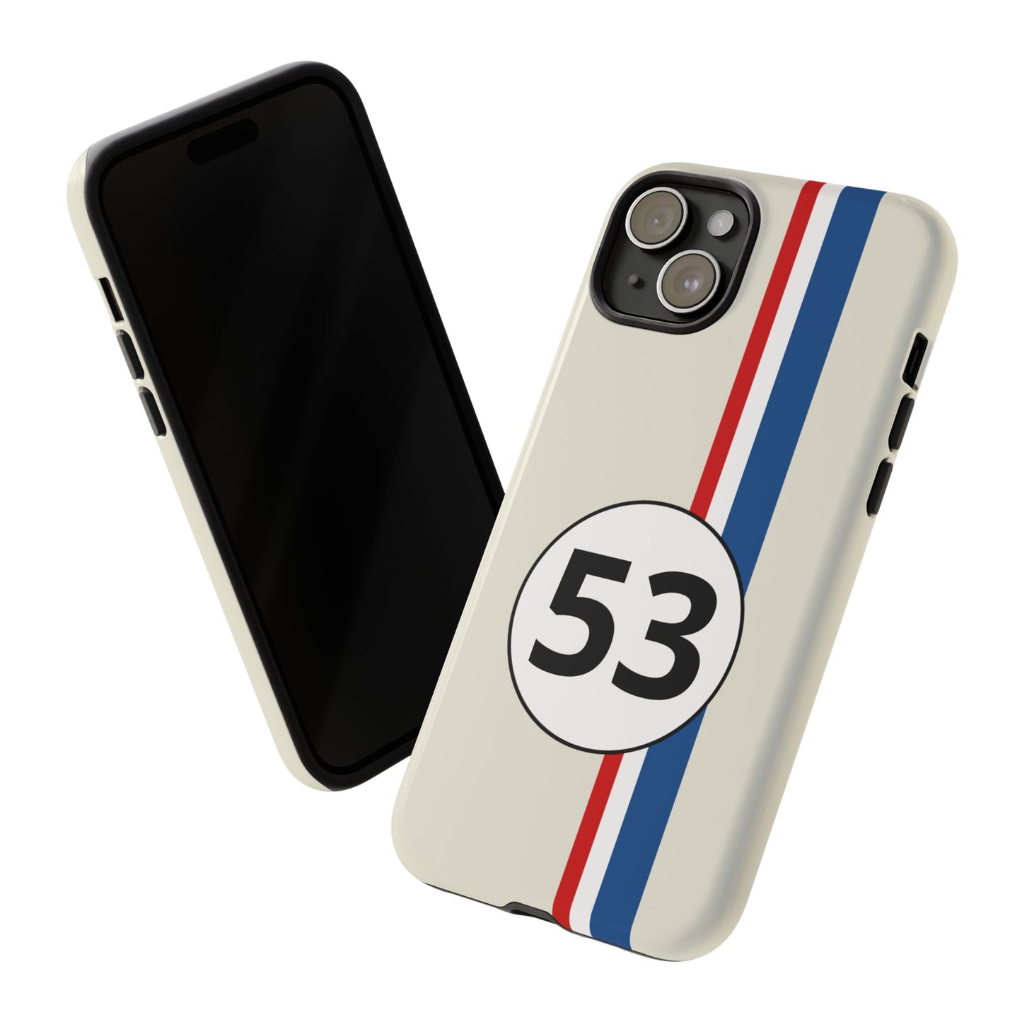 Racing Stripe Personalised Number Tough Phone Case for Apple iPhone, Samsung Galaxy and Google Pixel.