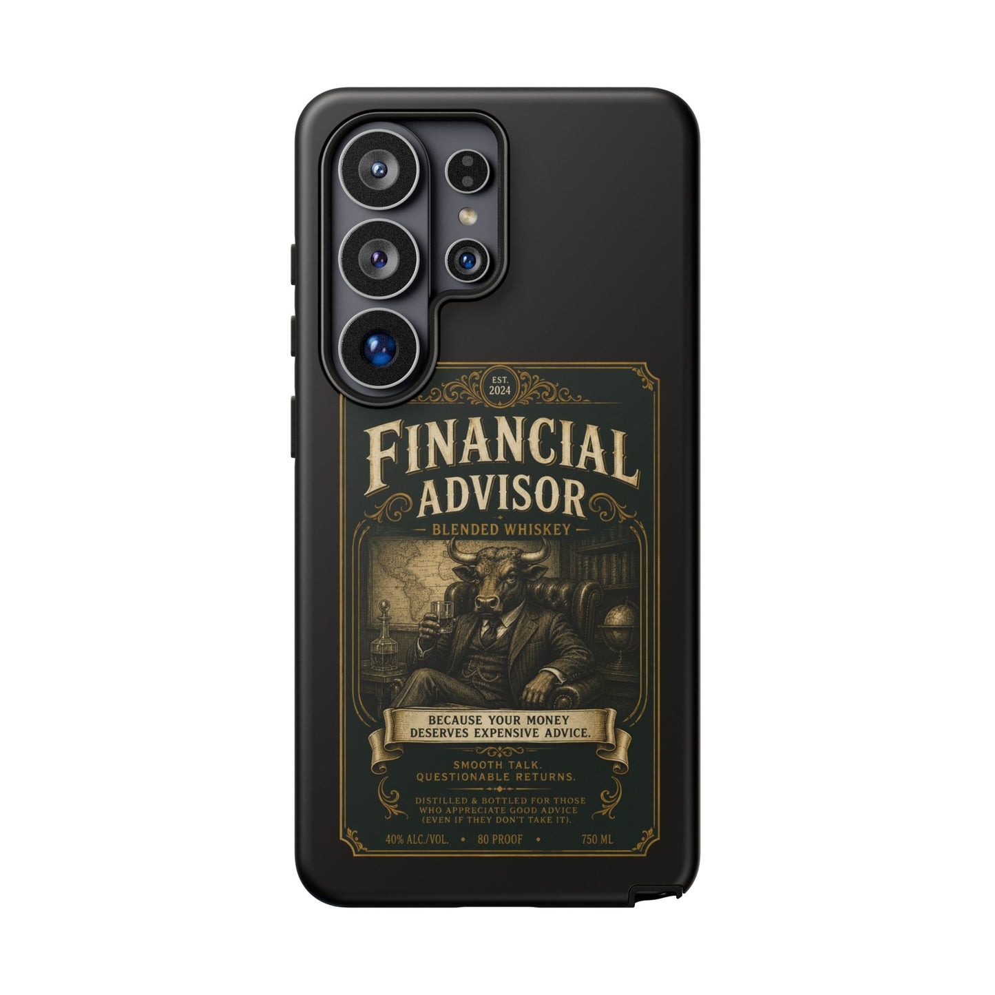 Financial Advisor Phone Case — Vintage Whiskey Label Design