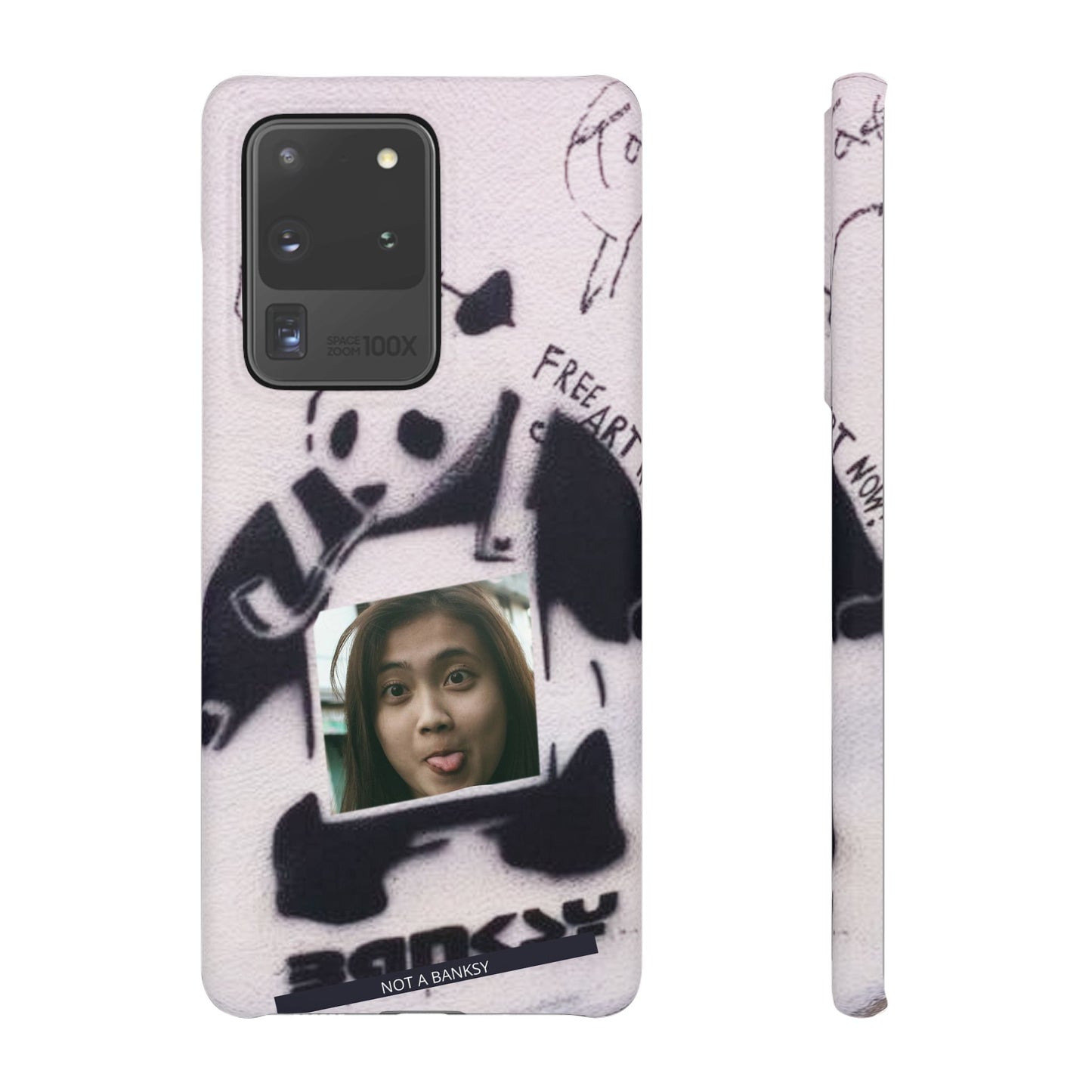 Single Image Personalised Panda Stencil Slim Phone Case for Apple iPhone, Samsung Galaxy and Google Pixel.