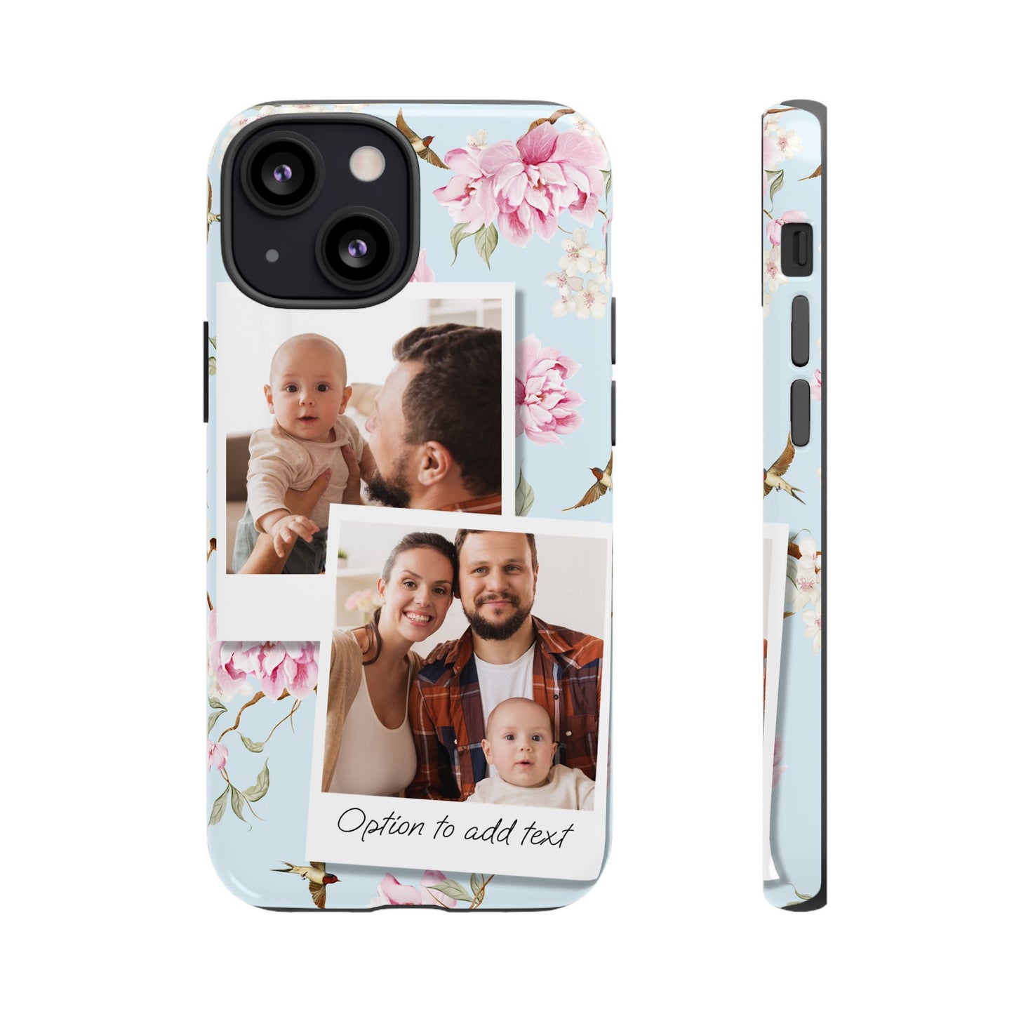 Two image Personalised Floral Photo Collage Tough Case — Personalised Family Phone Case