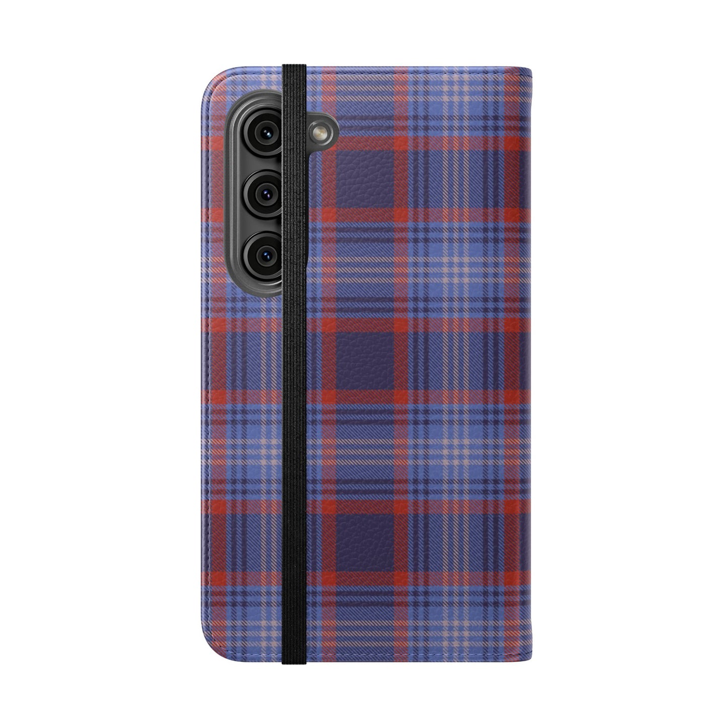 Tartan Flip Phone Case — Red & Purple Plaid Wallet Cover