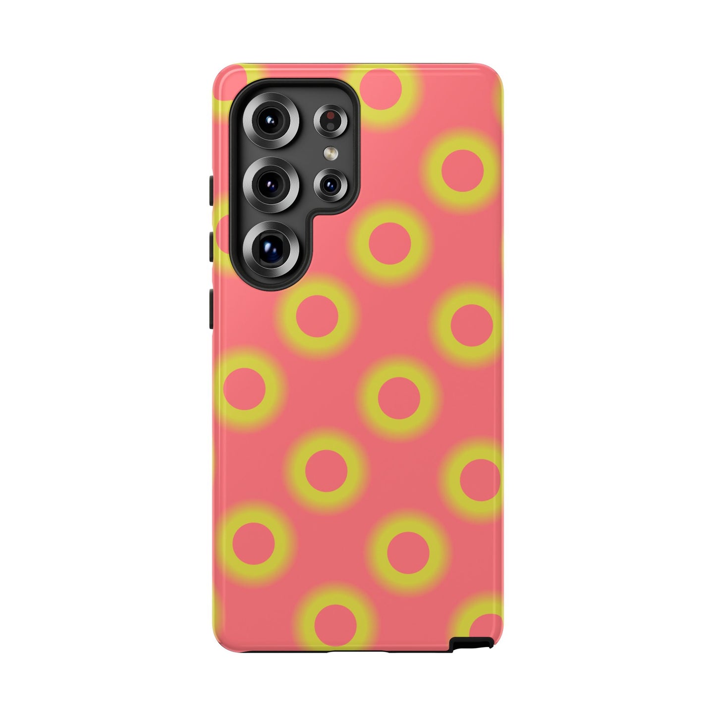 Neon Polka Dot Phone Case — Retro Pink & Lime Protective Cover