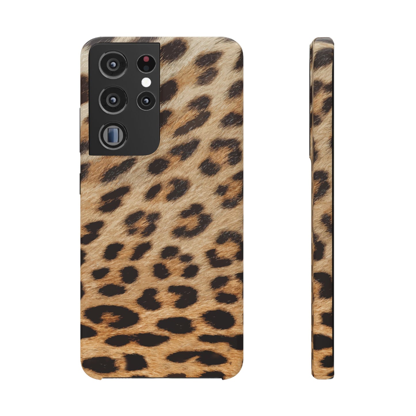 Leopard Print Slim Phone Case for Apple iPhone, Samsung Galaxy and Google Pixel.