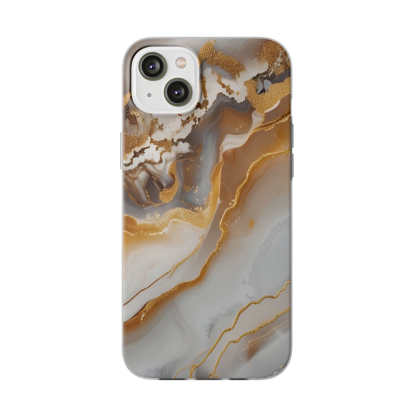 Gold Marble Flexi Phone Case for Apple iPhone and Samsung Galaxy.