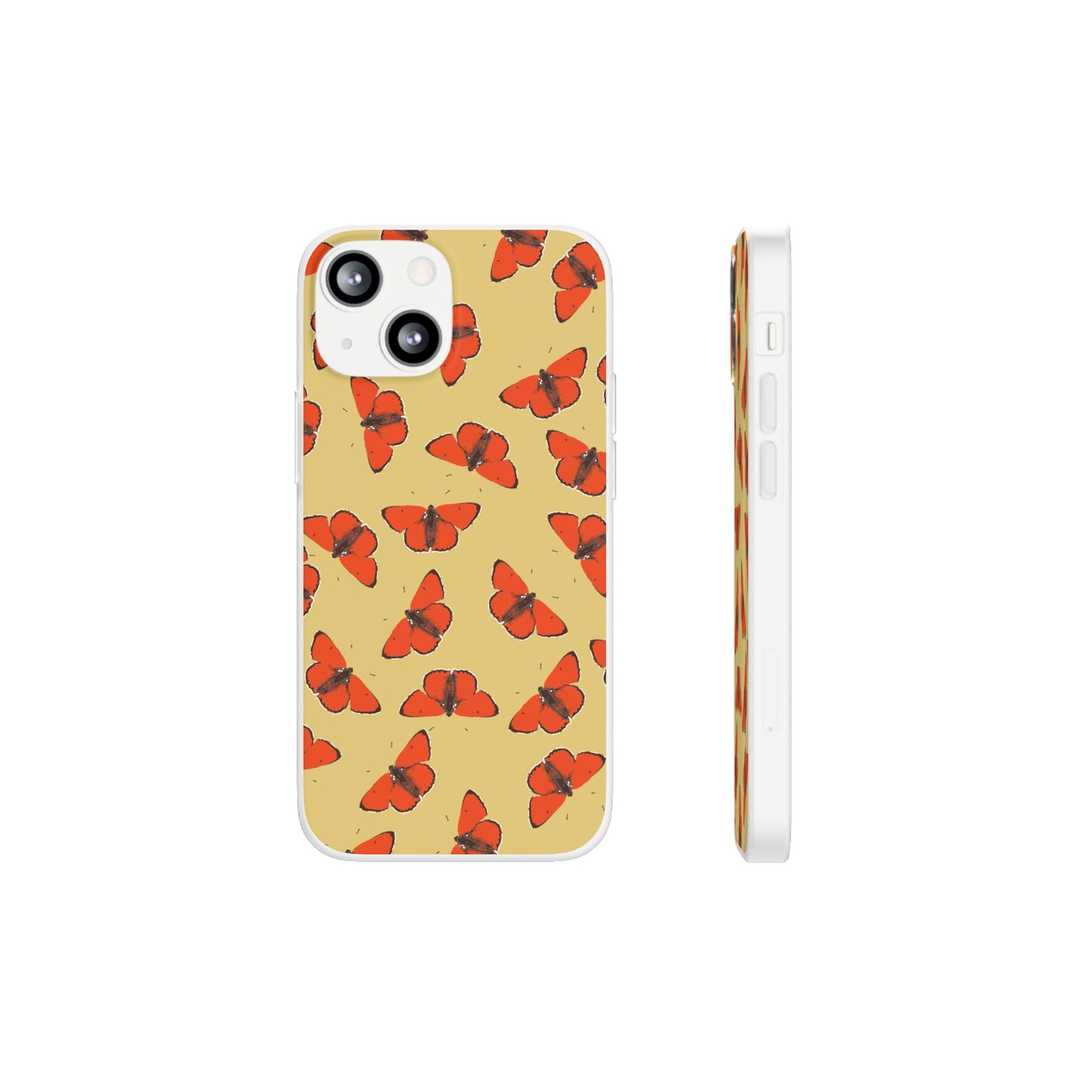 Butterfly Pattern Flexi Phone Case for Apple iPhone and Samsung Galaxy.