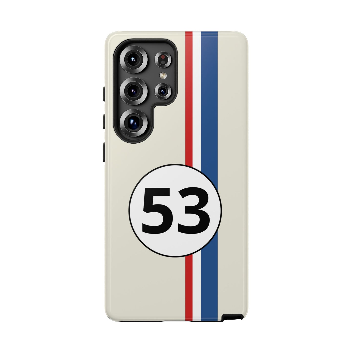 Racing Stripe Personalised Number Tough Phone Case for Apple iPhone, Samsung Galaxy and Google Pixel.