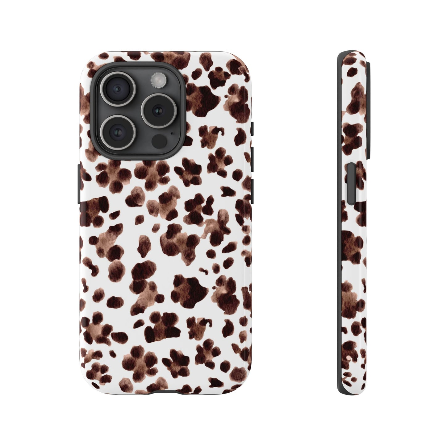 Brown Cowhide Print Phone Case — Tough Protective iPhone Cover