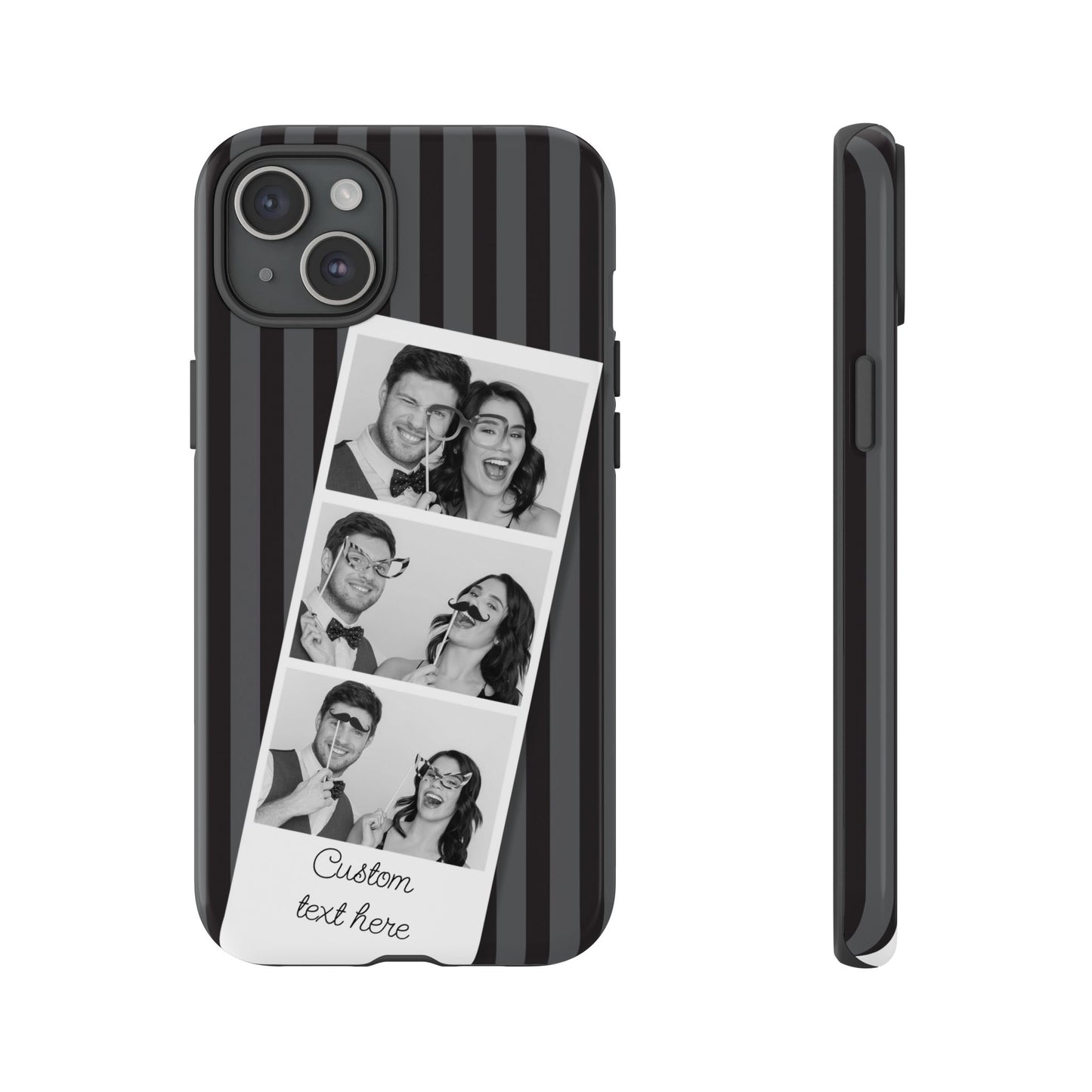 Customisable Three Image Retro Photobooth Design Tough Case for Apple iPhone, Samsung Galaxy and Google Pixel.