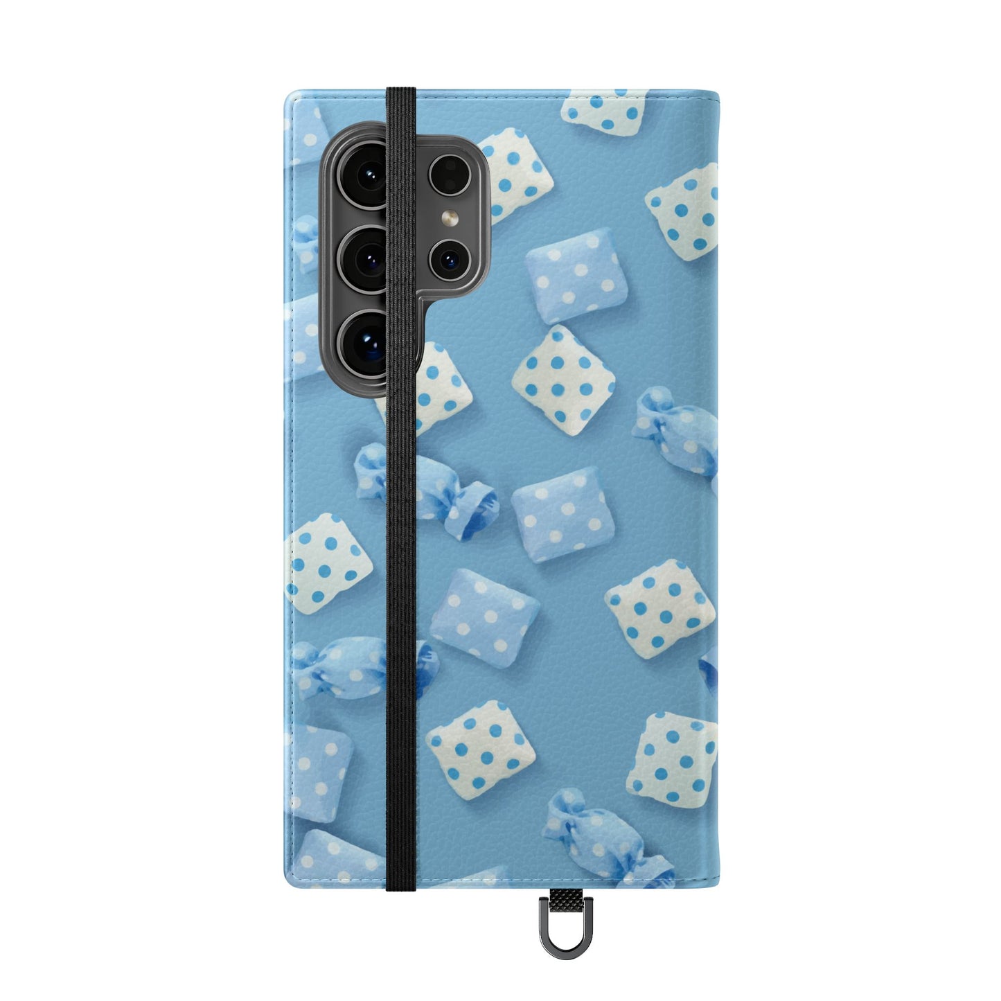 Pastel Blue Fabric Candy Flip Phone Case — Candy Wallet Cover