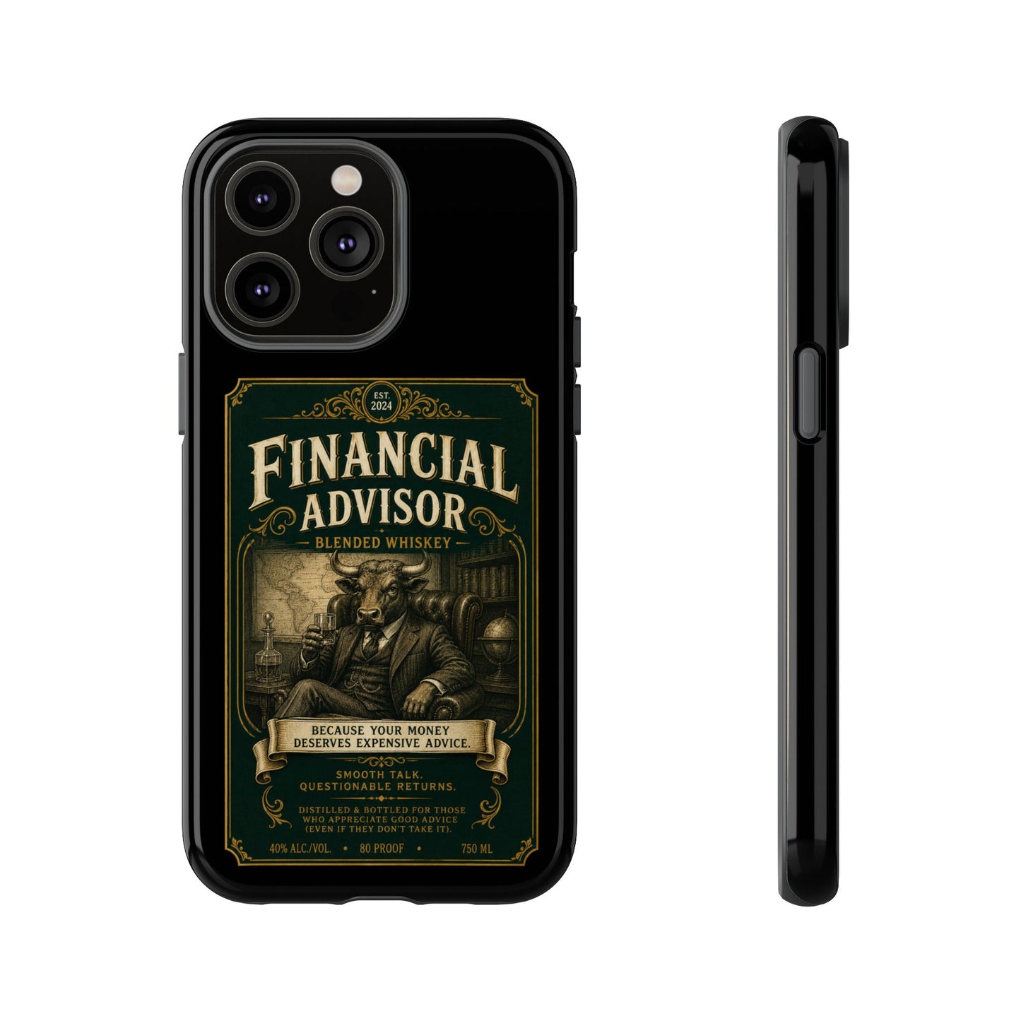 Financial Advisor Phone Case — Vintage Whiskey Label Design