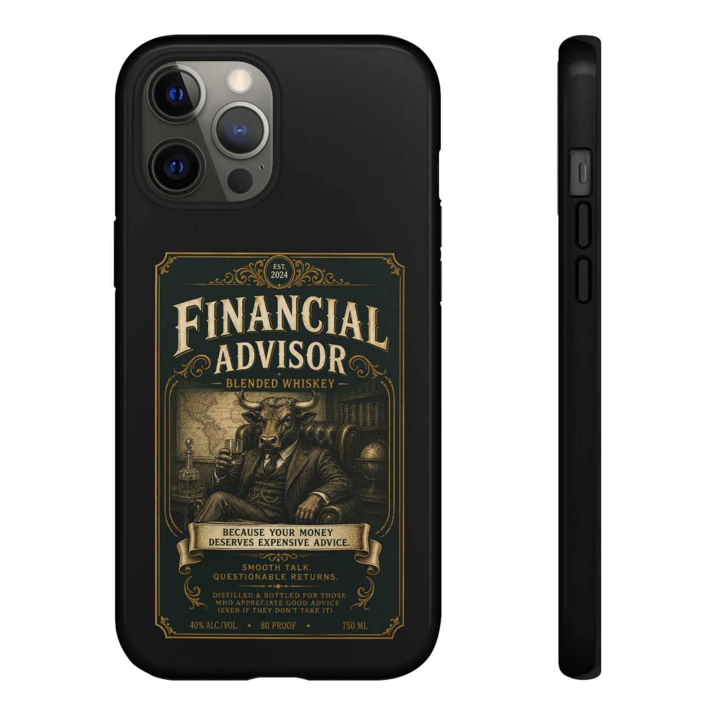 Financial Advisor Phone Case — Vintage Whiskey Label Design