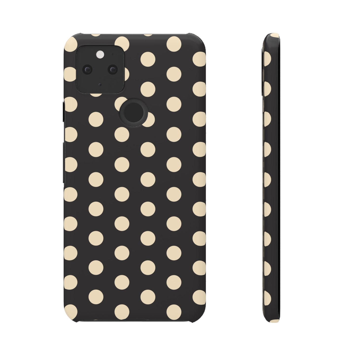 Polka Dot Snap Phone Case — Classic Black & Cream Retro Dots