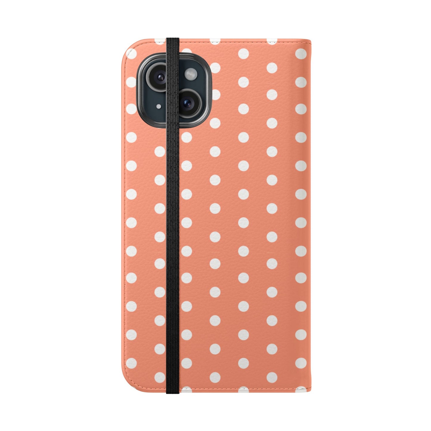 Polka Dot Flip Phone Case — Salmon Polka Dot Wallet Cover
