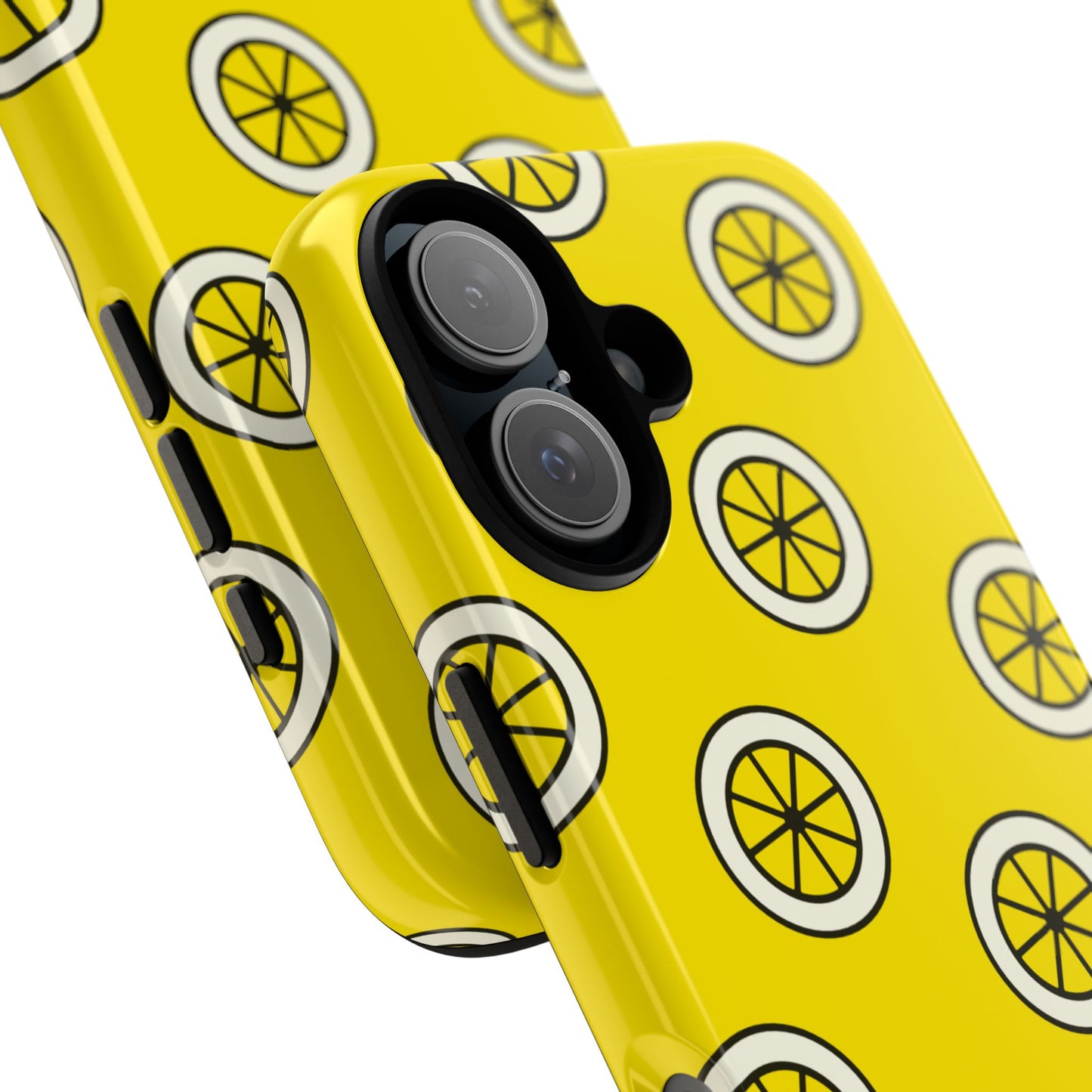 Yellow Lemon Pattern Tough Phone Case — Bright Citrus Protective Cover