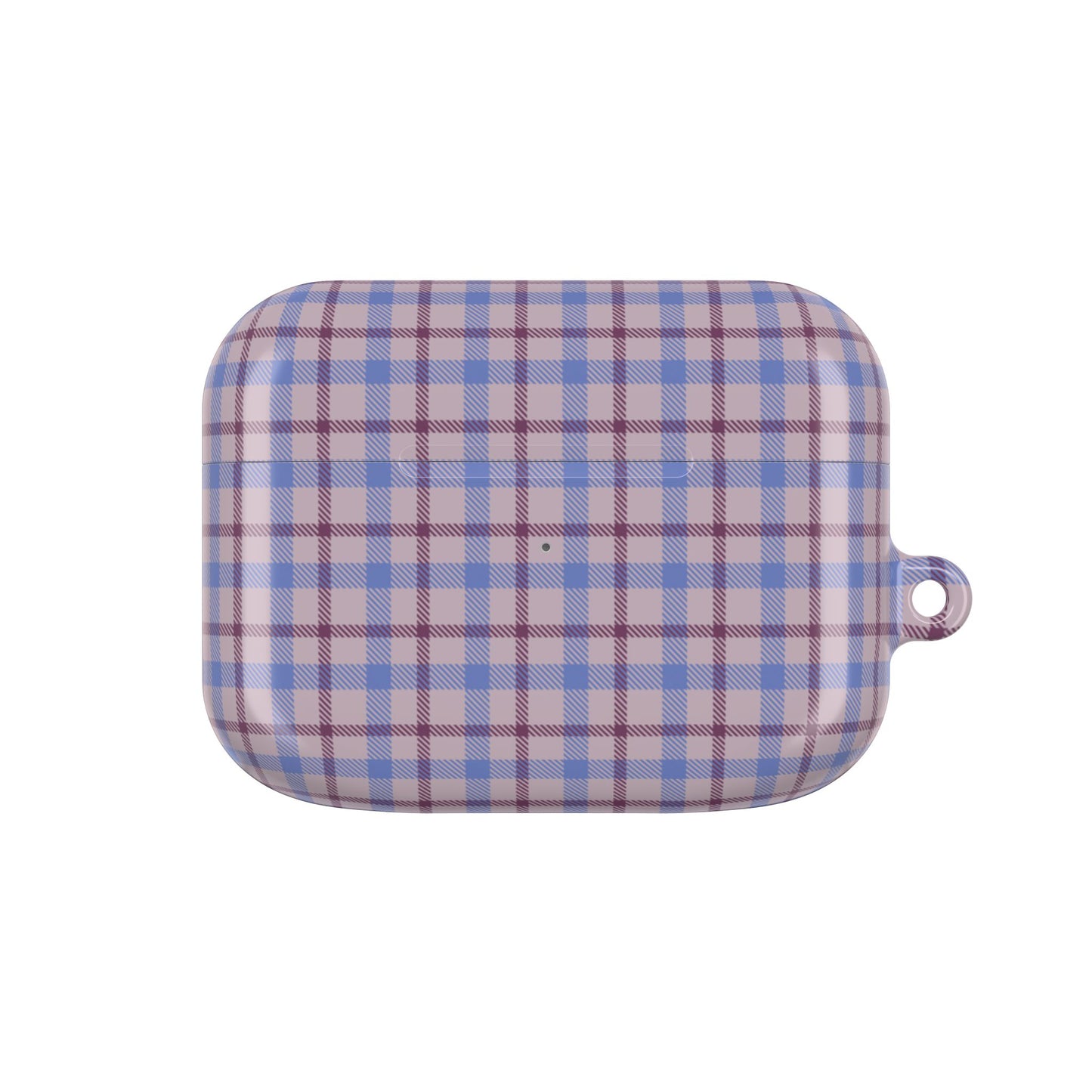Blue and Burgundy Tartan AirPod Case — Classic Blue and Burgundy Plaid Protective Cover