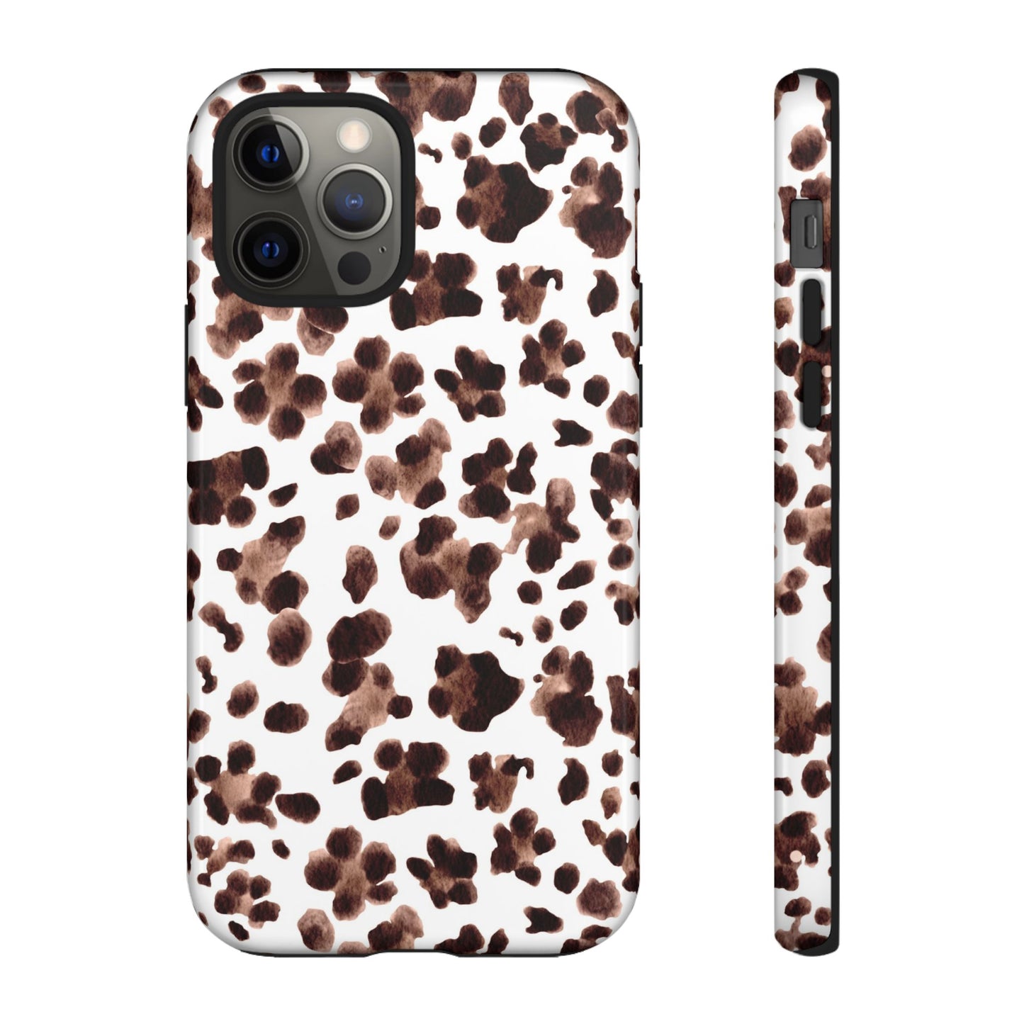 Brown Cowhide Print Phone Case — Tough Protective iPhone Cover