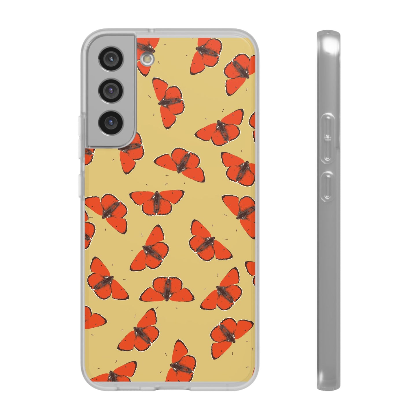Butterfly Pattern Flexi Phone Case for Apple iPhone and Samsung Galaxy.