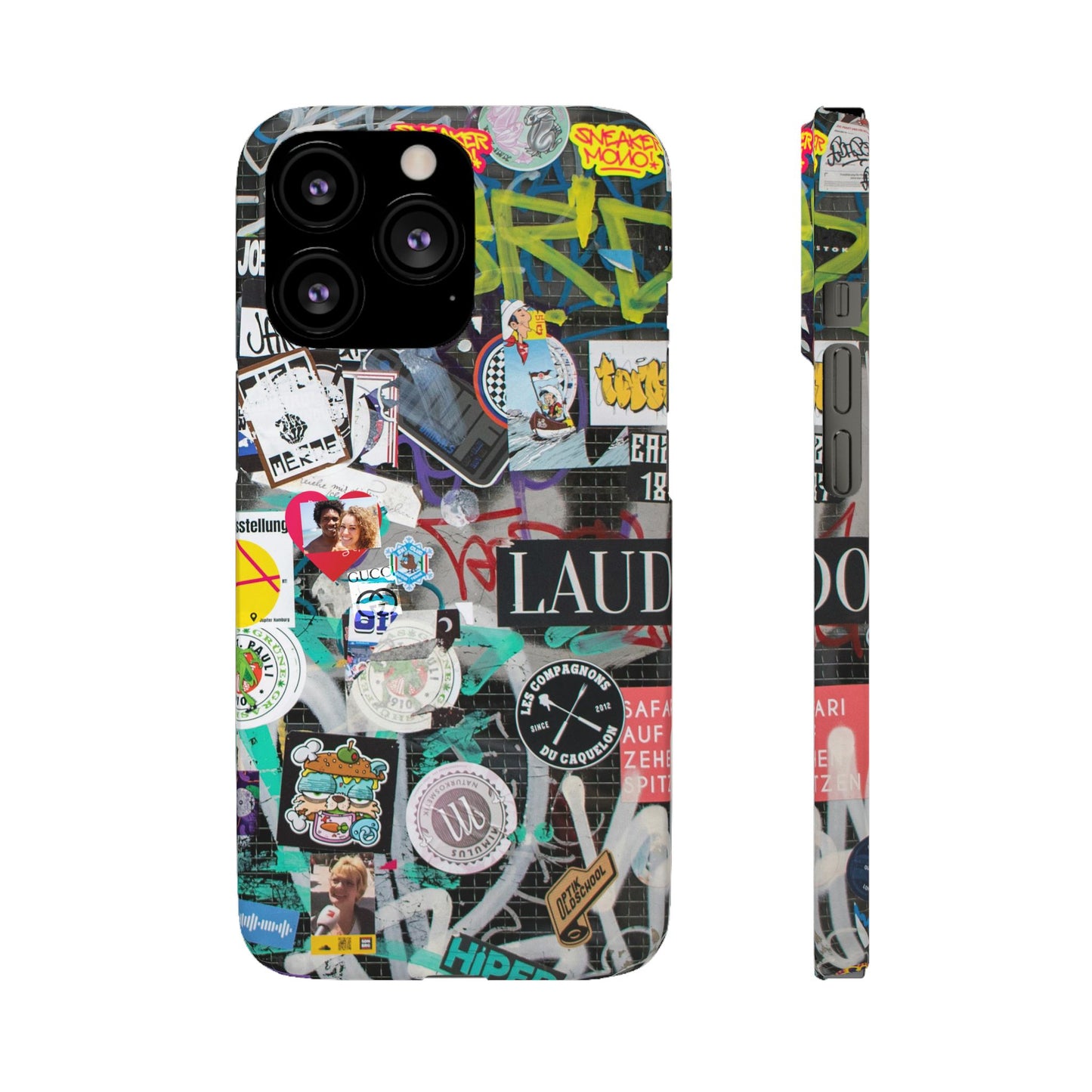 Sticker Bomb Personalised Graffiti Slim Phone Case for Apple iPhone, Samsung Galaxy and Google Pixel.