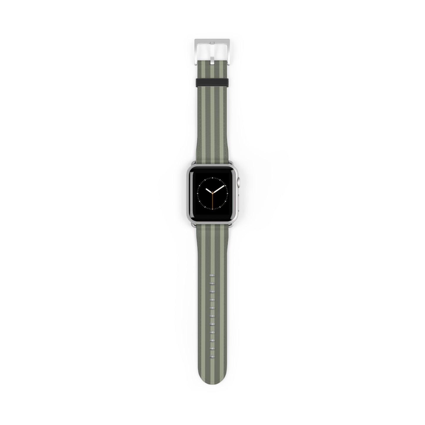 Striped Olive Green Watch Band — Durable Silicone Apple Watch Strap