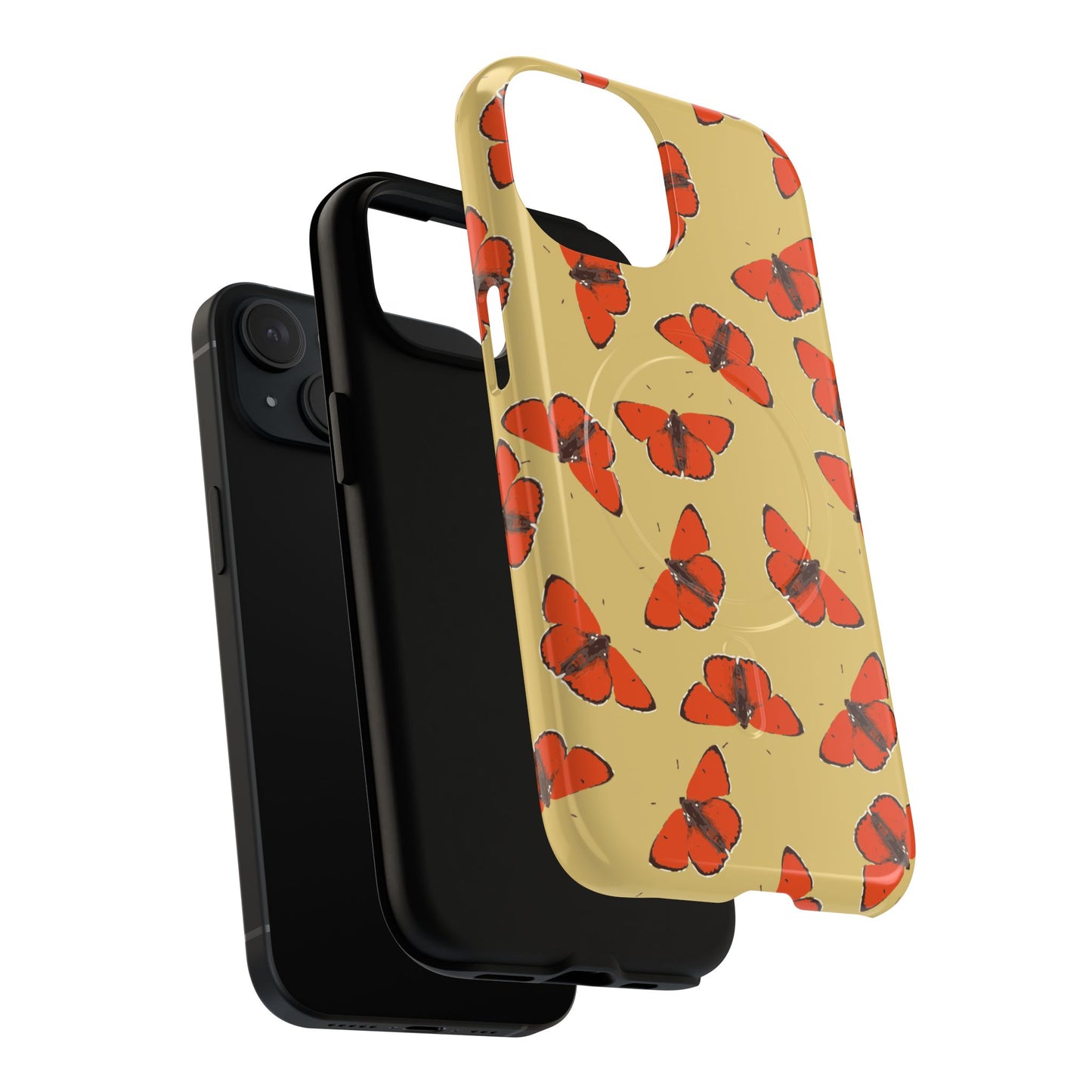 Red Butterflies Magnetic Phone Case — Tough Protective MagSafe Case