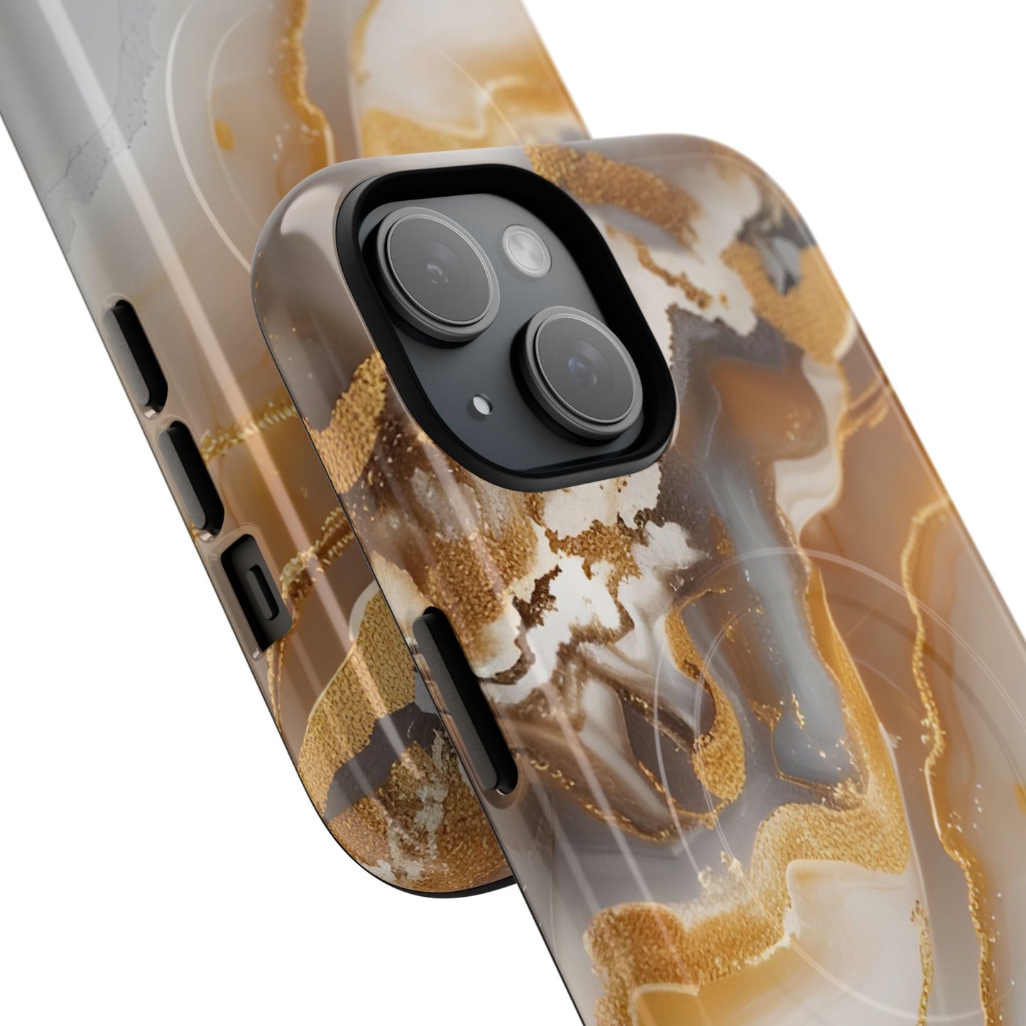 Marble and Gold Magnetic Phone Case — Marble and Gold Tough Protective MagSafe Case