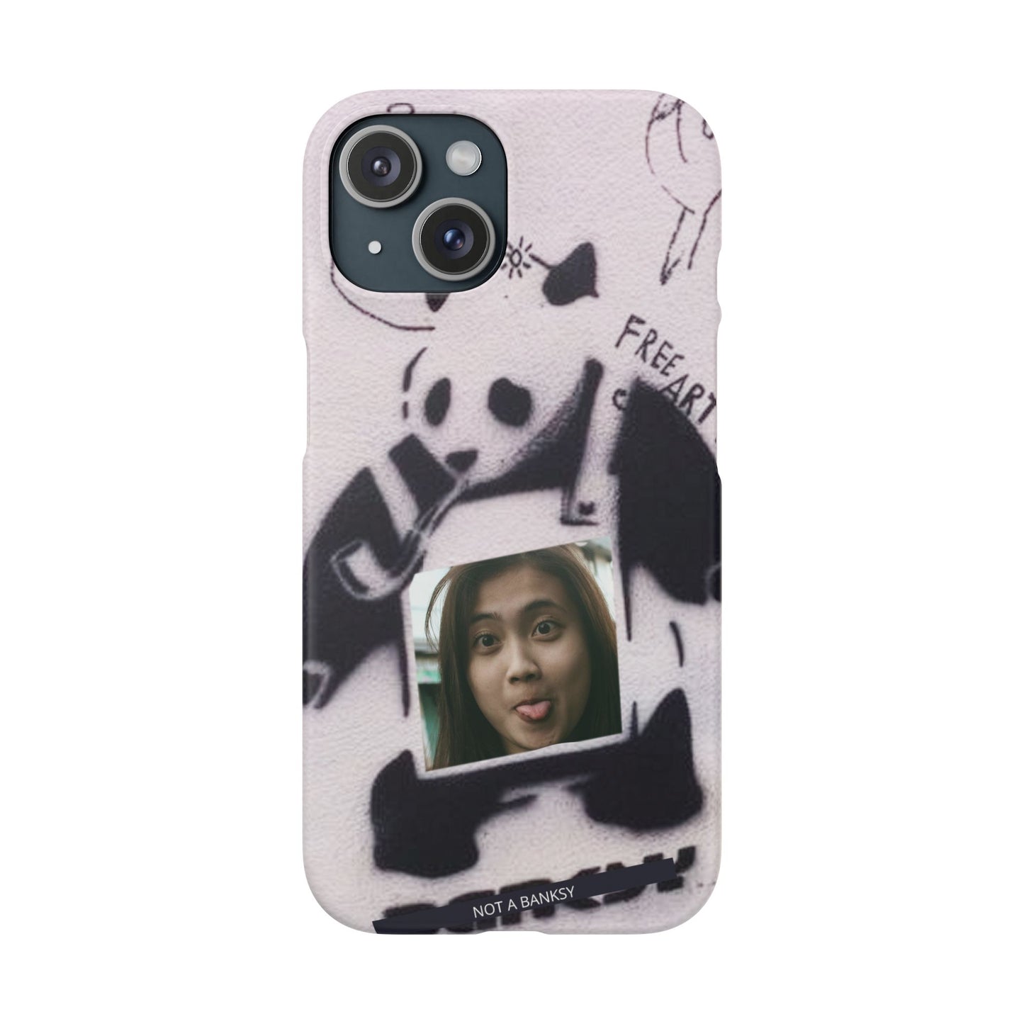 Single Image Personalised Panda Stencil Slim Phone Case for Apple iPhone, Samsung Galaxy and Google Pixel.