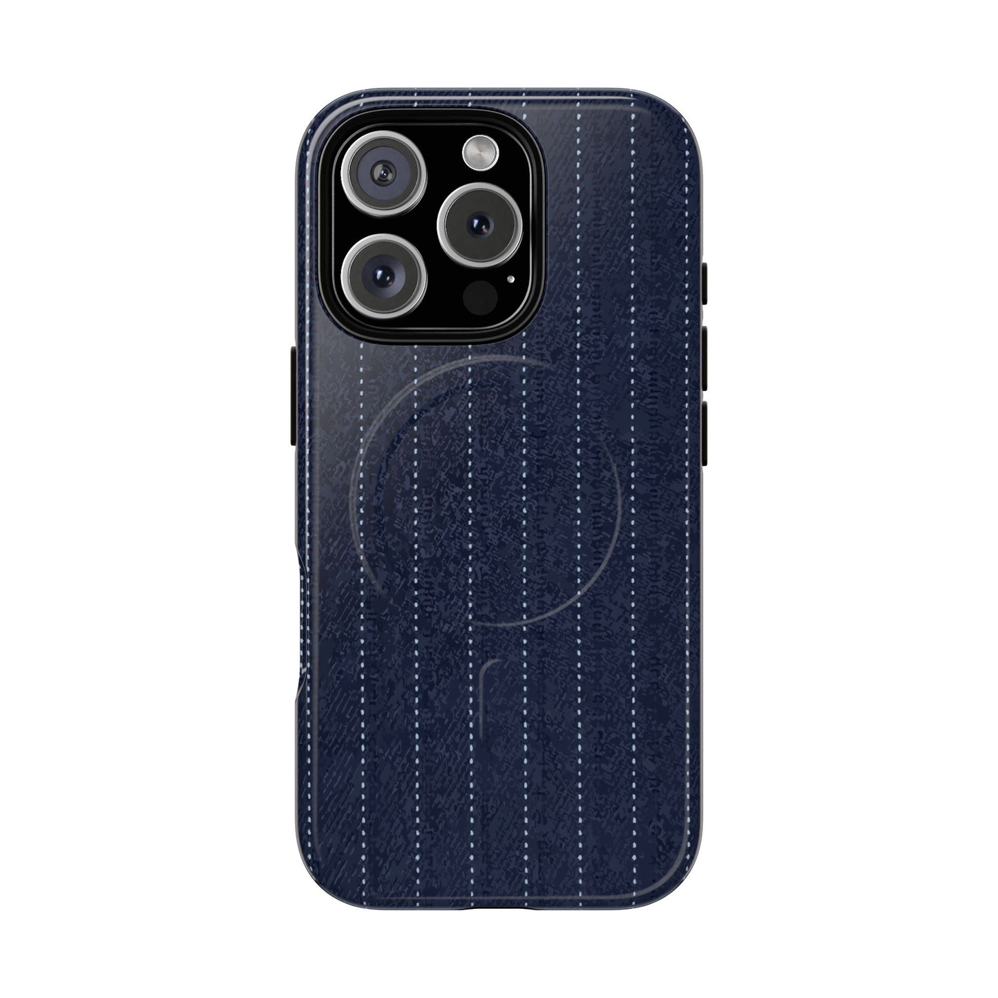 MagSafe Tough Phone Case — Navy Pinstripe Magnetic Protective Cover