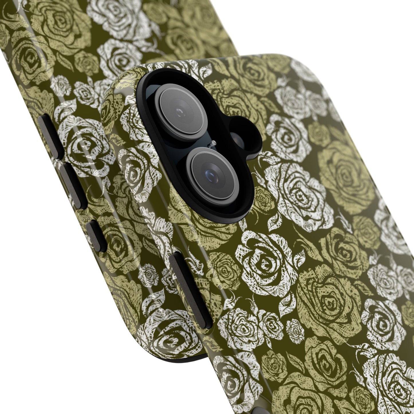 Floral Olive Rose Pattern Tough Phone Case