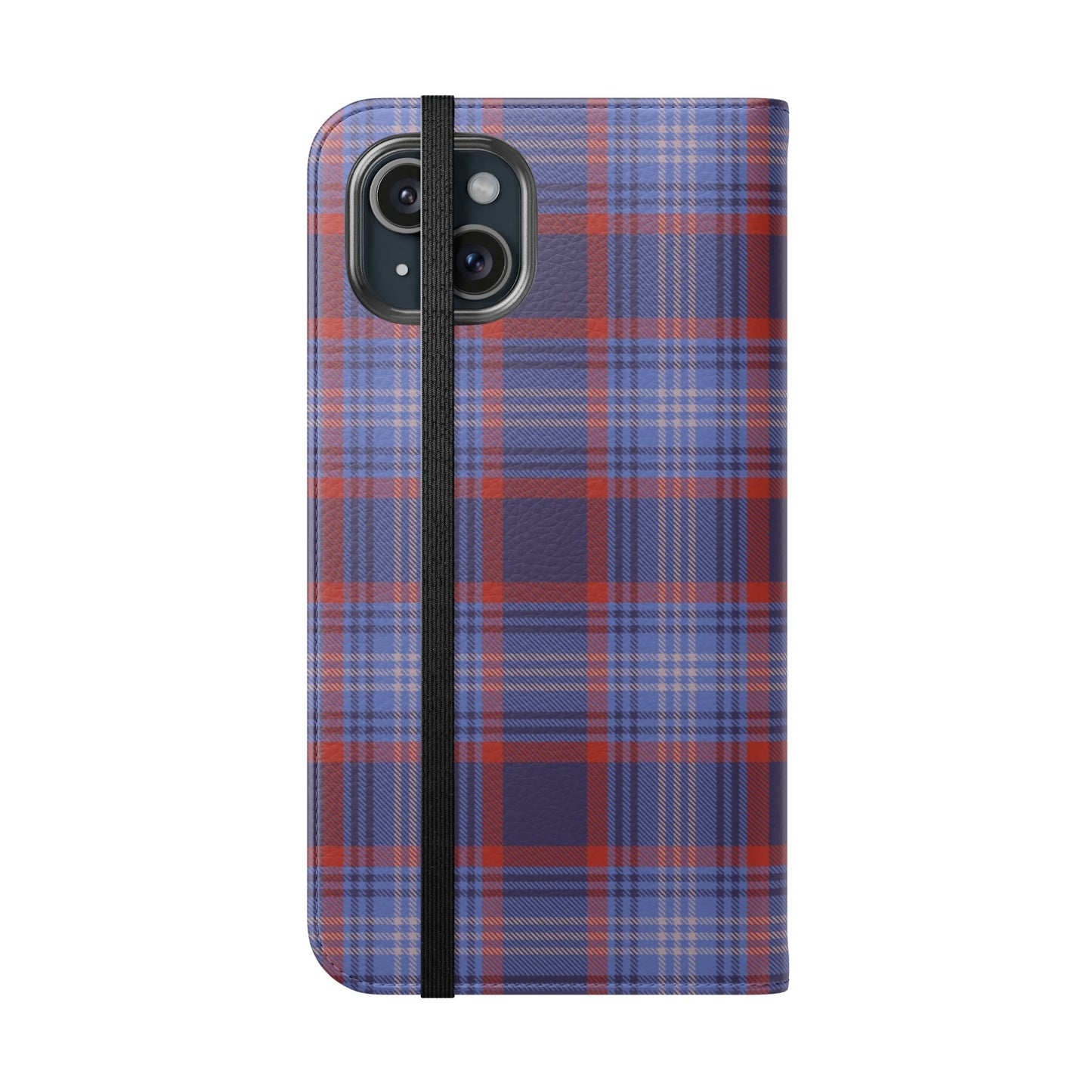Tartan Flip Phone Case — Red & Purple Plaid Wallet Cover