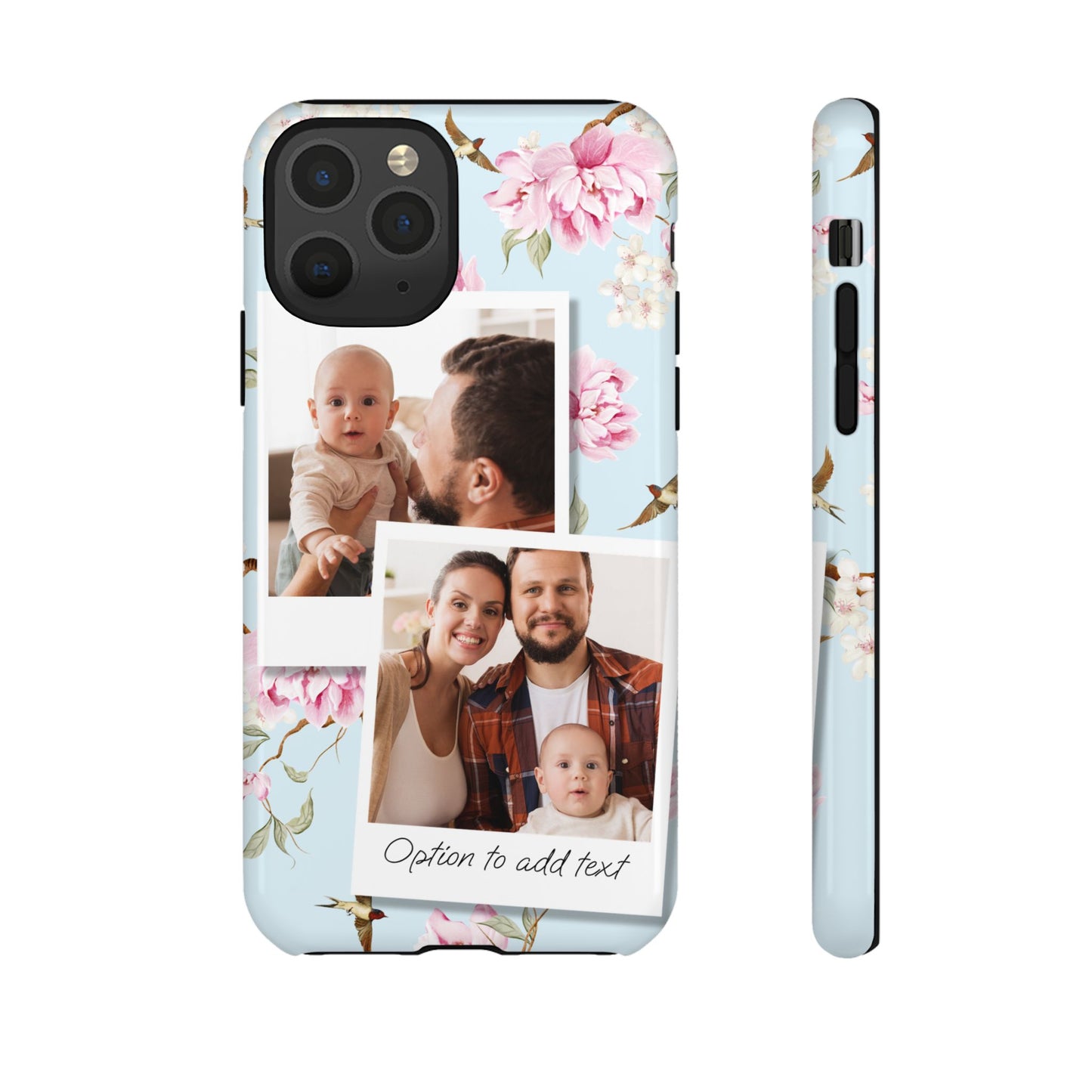 Two image Personalised Floral Photo Collage Tough Case — Personalised Family Phone Case