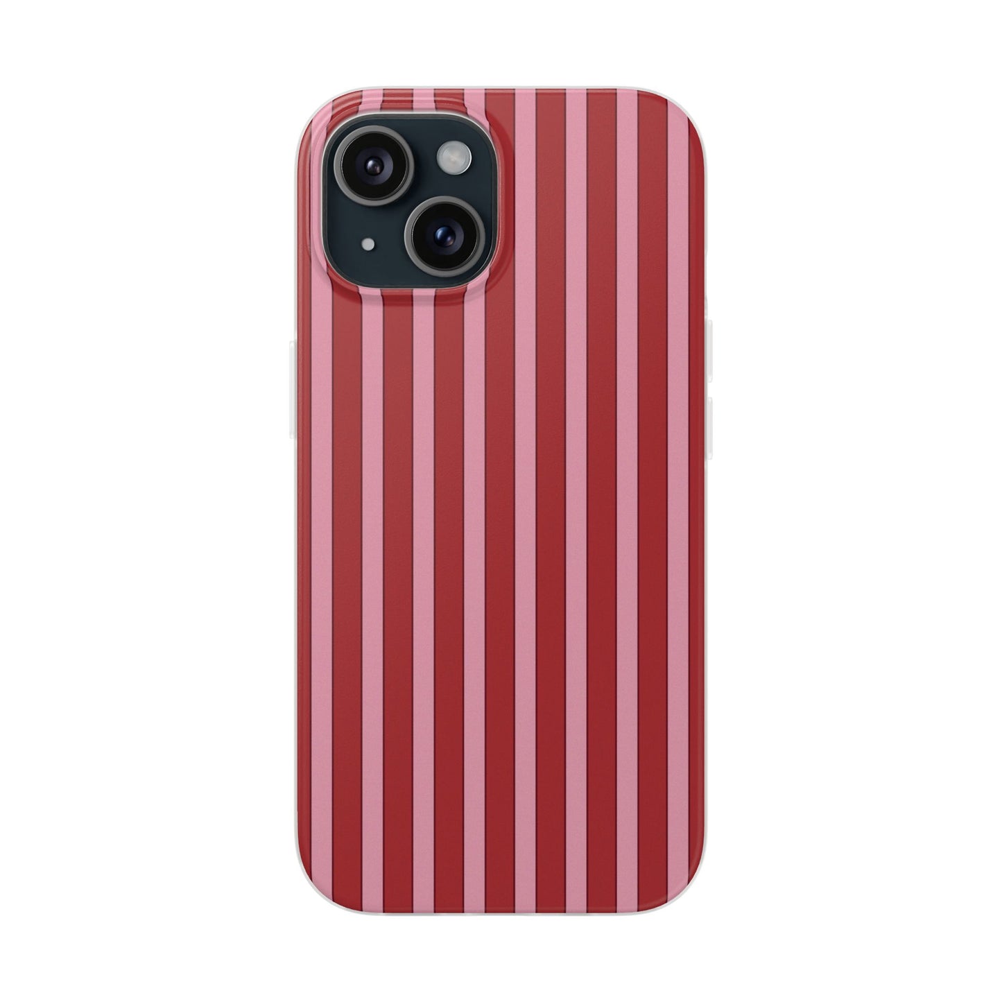 Red Vertical Stripe Protective Flexi Case for Apple iPhone, Samsung Galaxy.