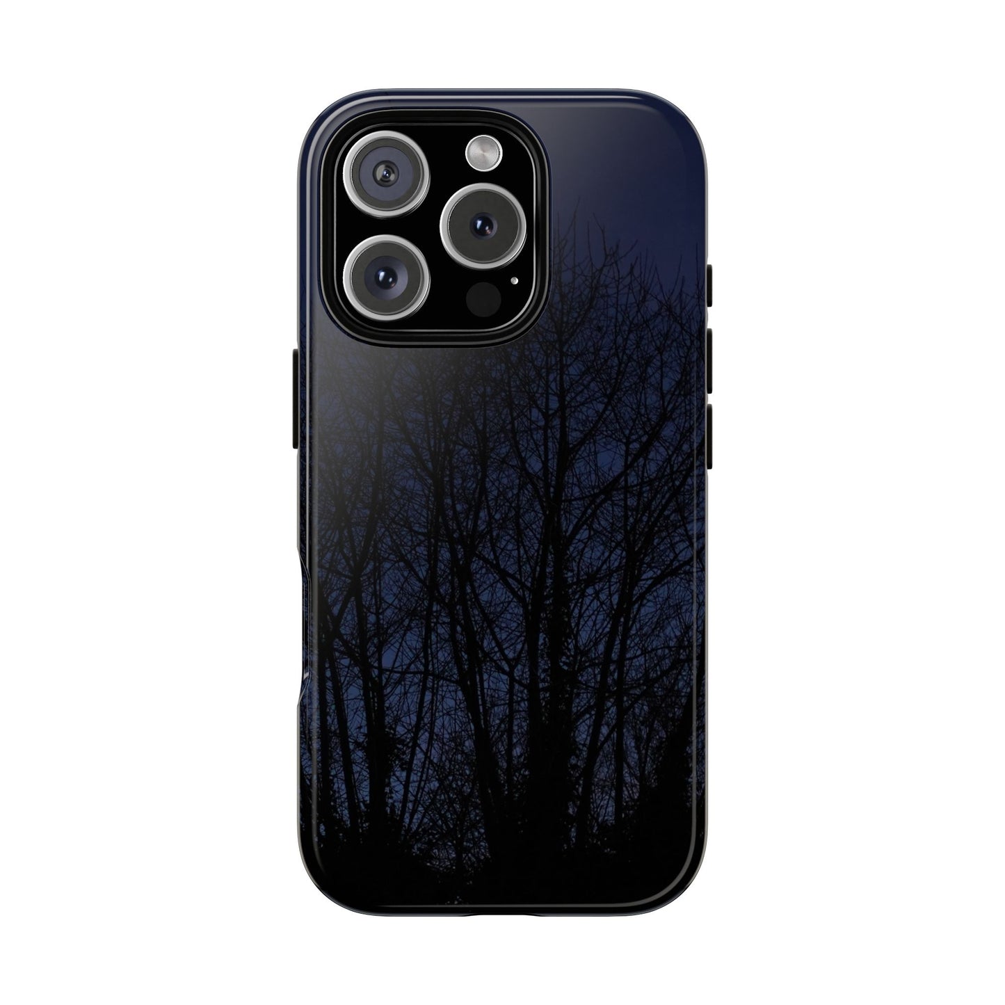 Night Forest Phone Case — Dark Tree Silhouette Protective Tough Case
