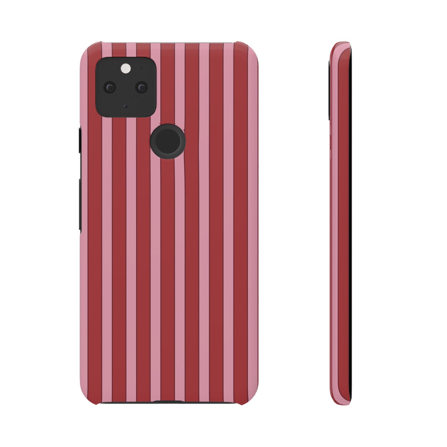 Striped Red Snap Phone Case — Slim Phone Cover for Apple iPhone and Samsung Galaxy.