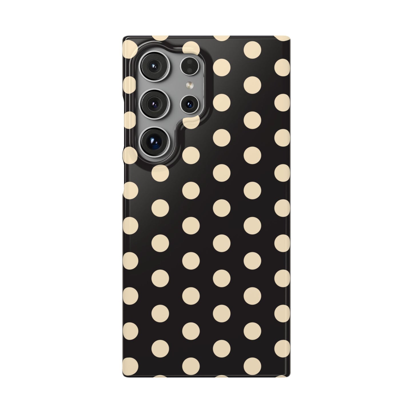Polka Dot Snap Phone Case — Classic Black & Cream Retro Dots